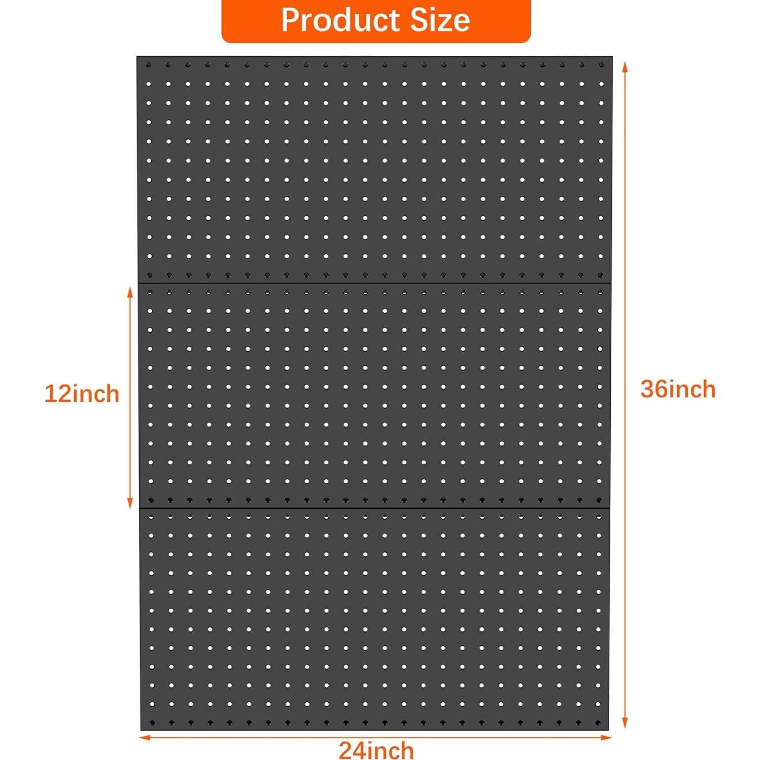 Paneles de Metal TORACK para Tablero Perforado - 3 Pcs Negro