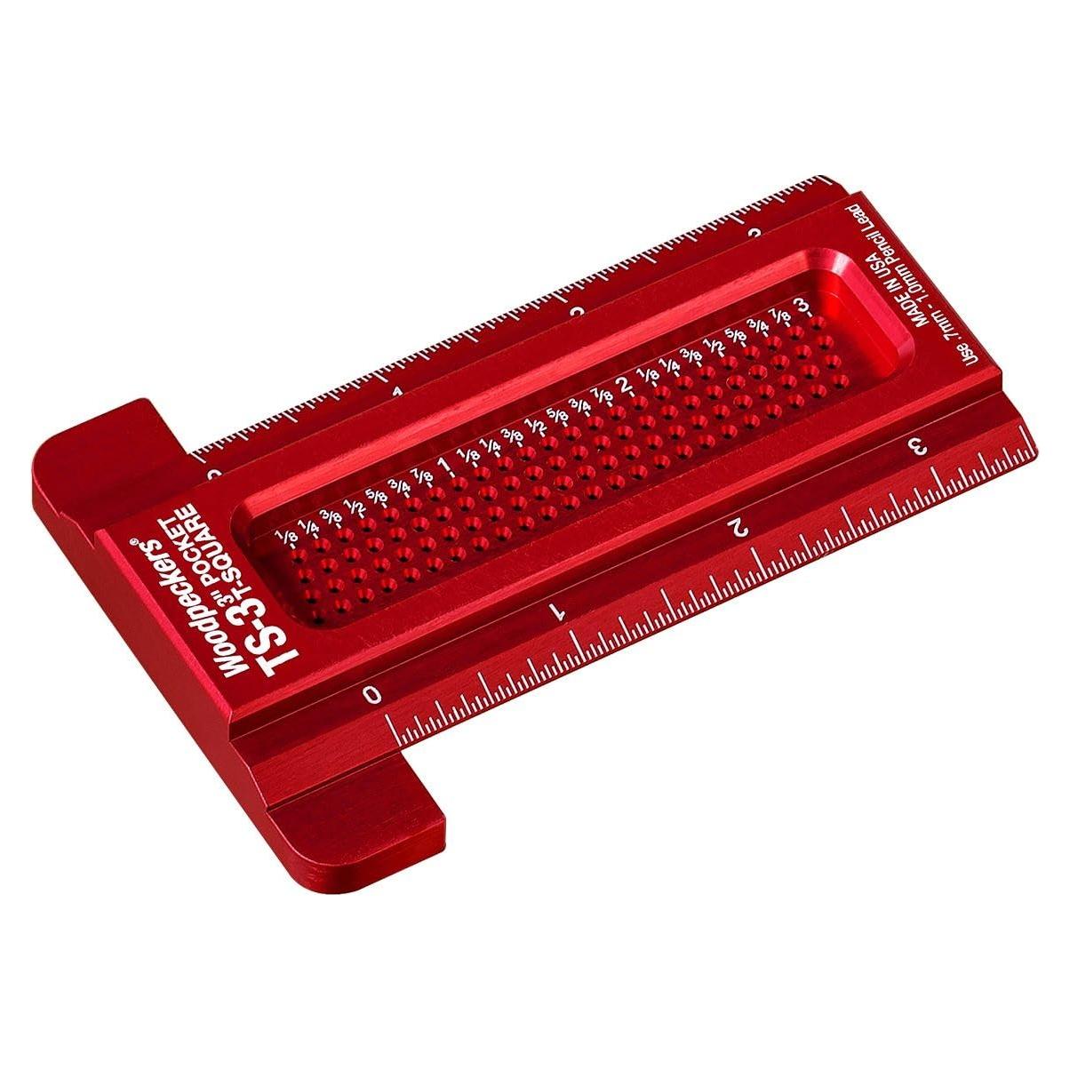 Escuadra T Pocket Woodpeckers 75 mm para Carpintería Precisa