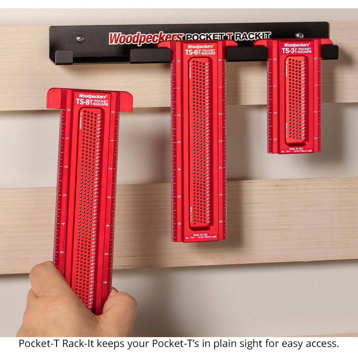 Escuadra T Pocket Woodpeckers 75 mm para Carpintería Precisa