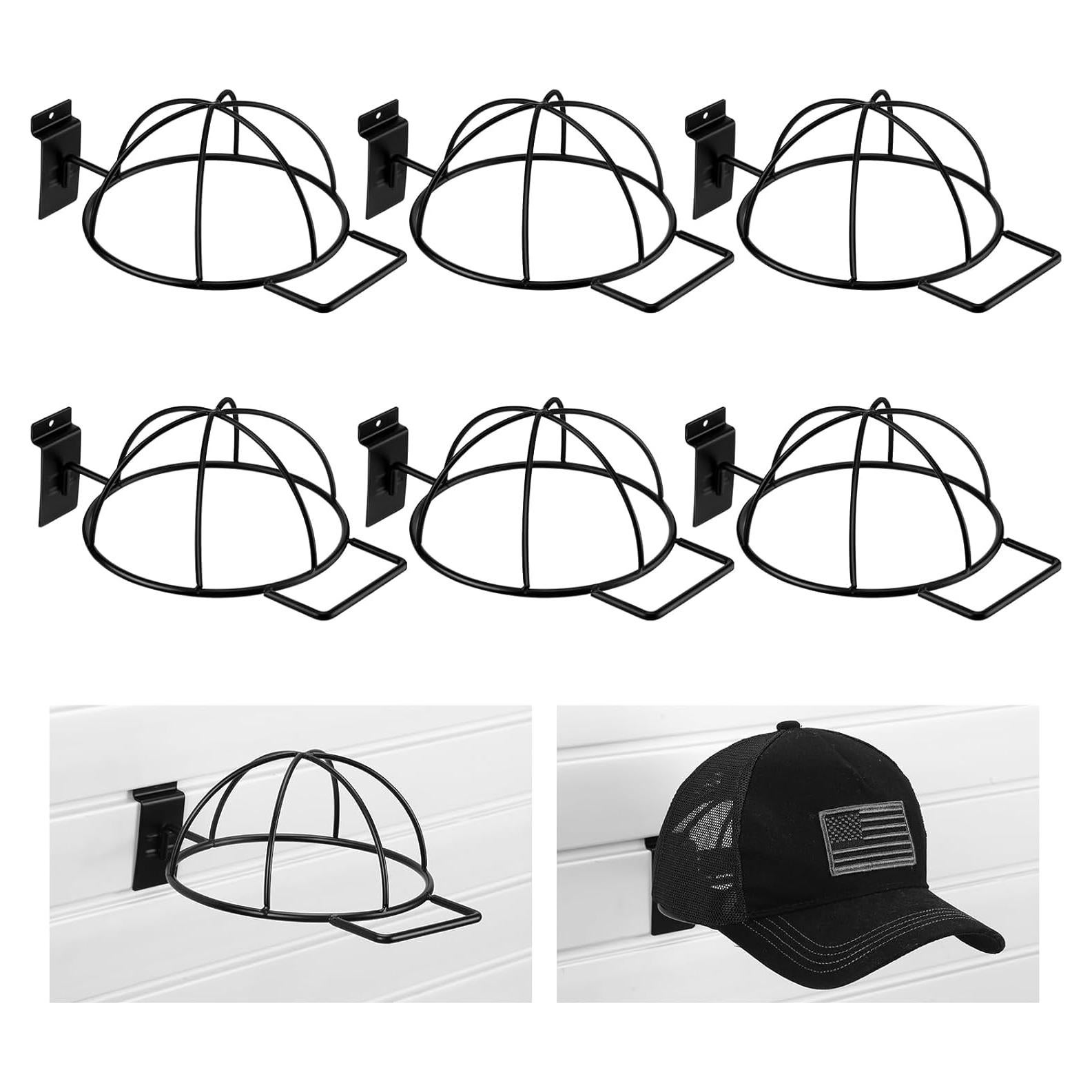 Soporte de Exhibición de Sombreros Barydat 6 Pcs Metal Negro