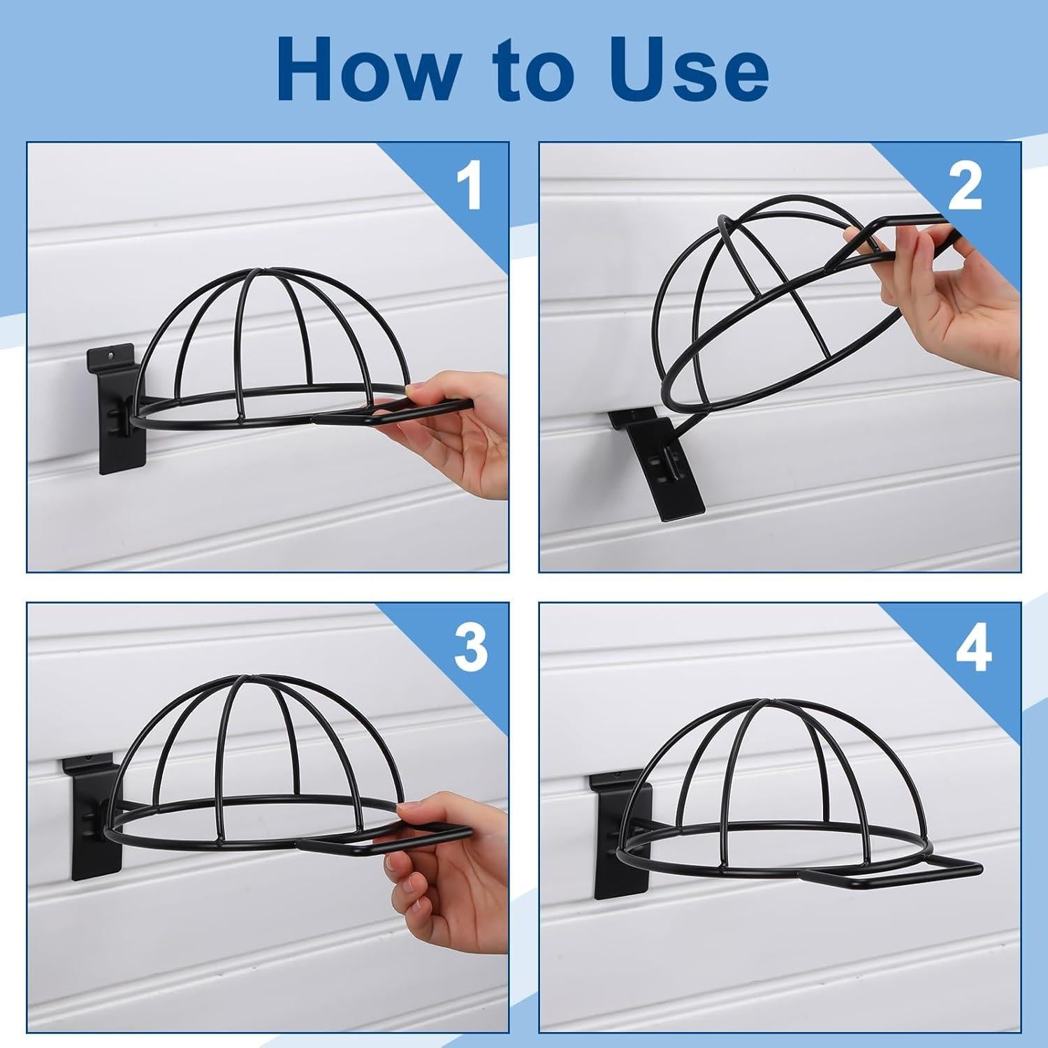 Soporte de Exhibición de Sombreros Barydat 6 Pcs Metal Negro