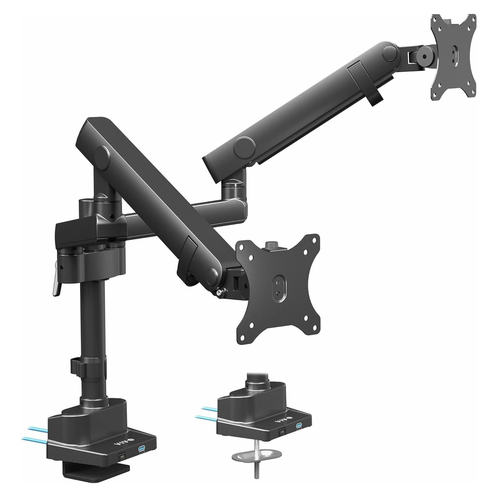 Soporte Doble Monitor VIVO STAND-V102BDU Aluminio Ajustable 61cm