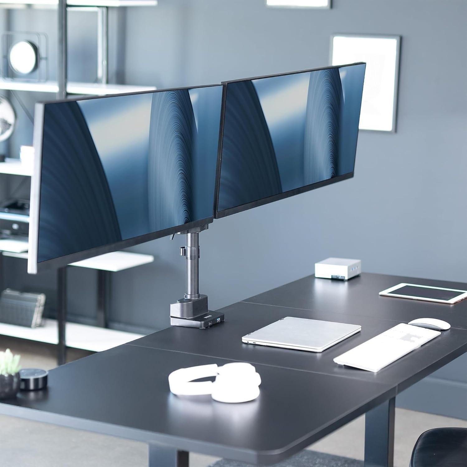 Soporte Doble Monitor VIVO STAND-V102BDU Aluminio Ajustable 61cm