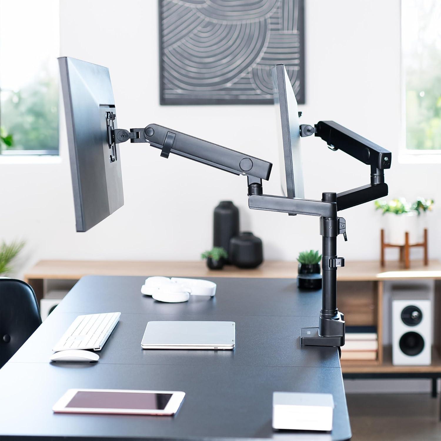 Soporte Doble Monitor VIVO STAND-V102BDU Aluminio Ajustable 61cm