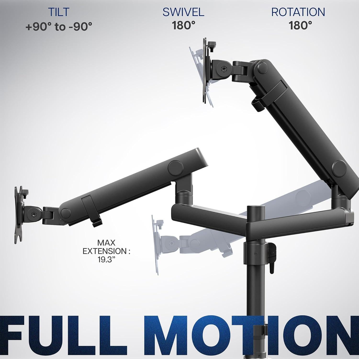 Soporte Doble Monitor VIVO STAND-V102BDU Aluminio Ajustable 61cm