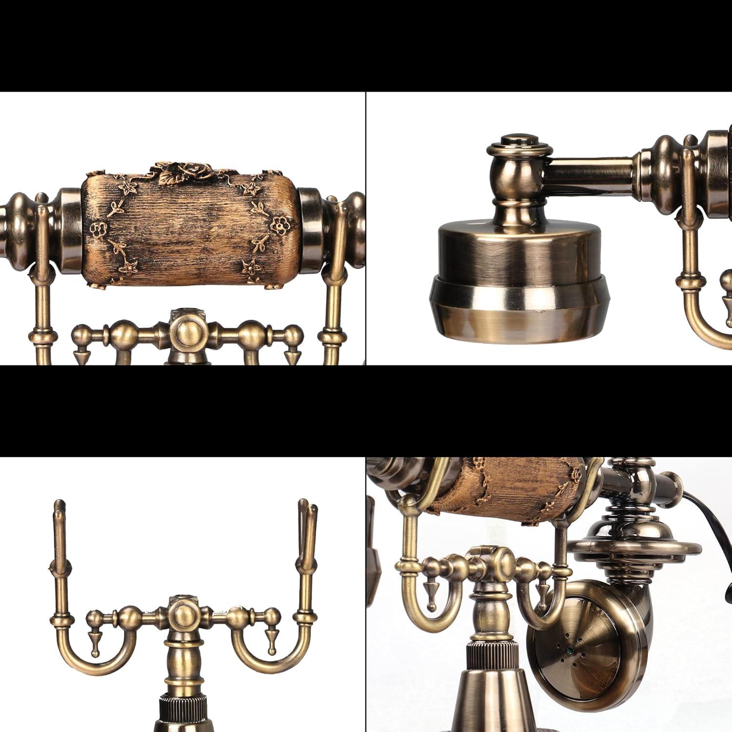 Teléfono de Disco Retro CERRXIAN Bronce 2.31kg Decorativo