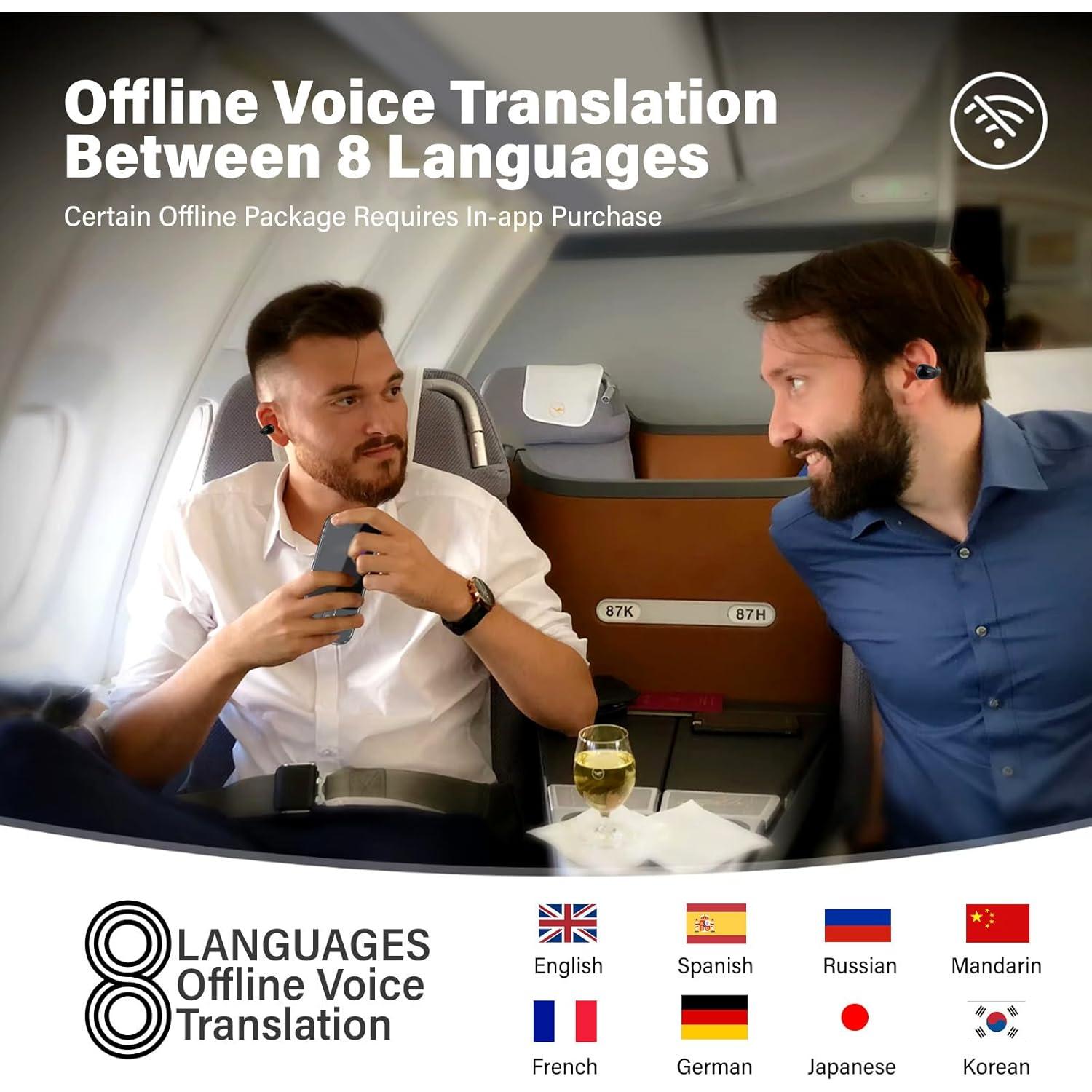 Auriculares de Traducción Inalámbricos Oplope Q7, 144 Idiomas, ANC