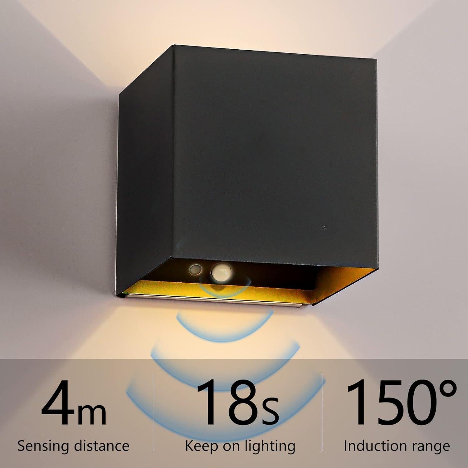 Luz de Pared con Sensor de Movimiento SURPALIG 6000mAh LED Negro