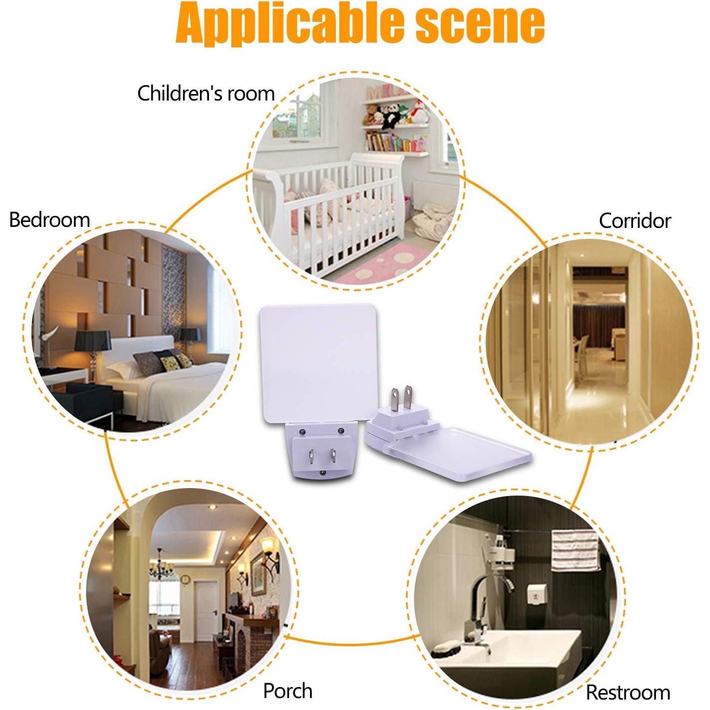 Luz Nocturna LED KINUR Ámbar Suave con Sensor Crepúsculo 2 Pzs