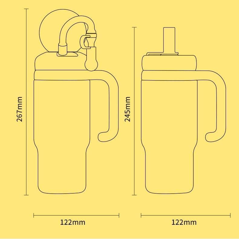 Vaso de Acero Inoxidable FRAGRANTGARDEN 710ml con Asa Rosa