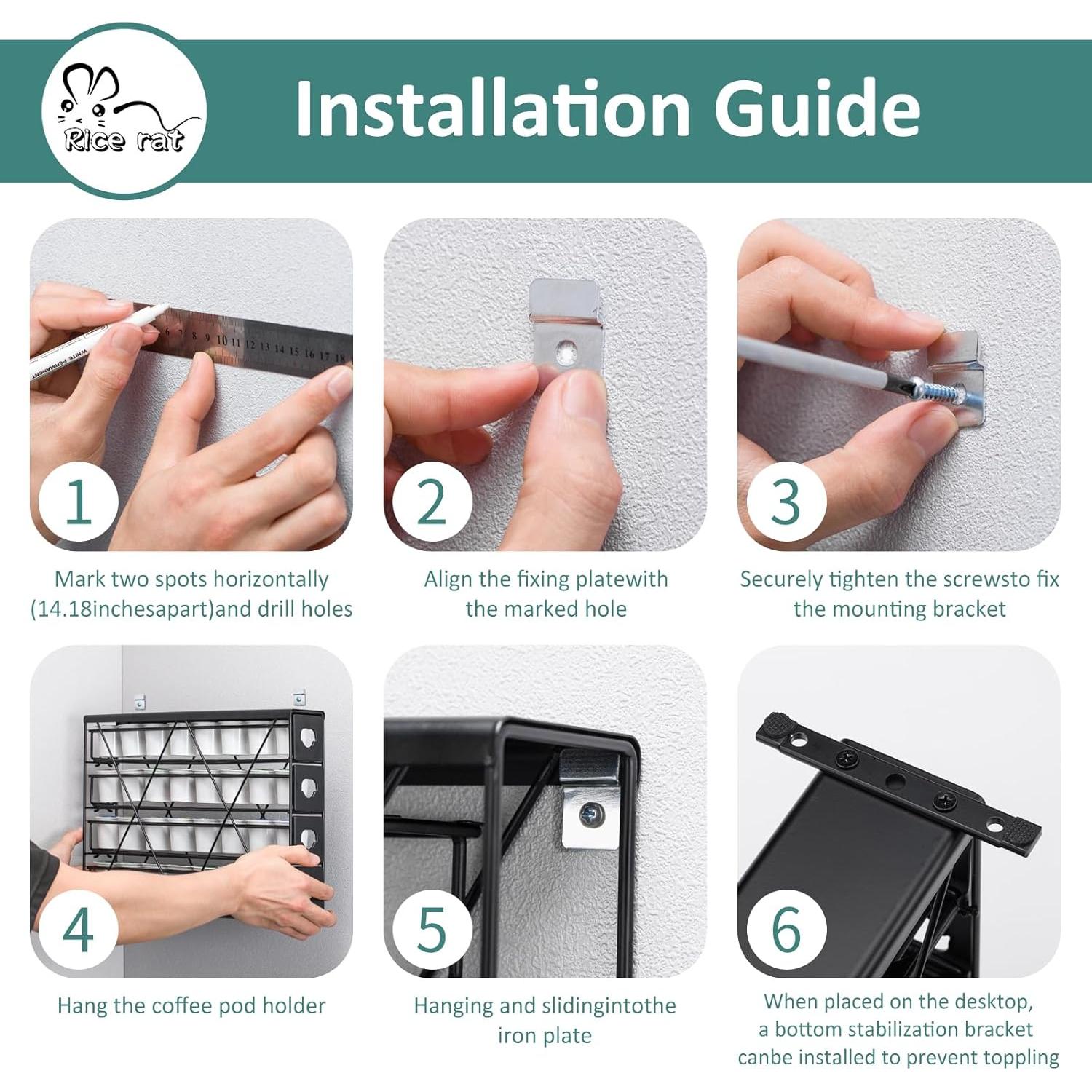 Soporte para tazas K Rice rat 3 niveles metal negro 24 cápsulas