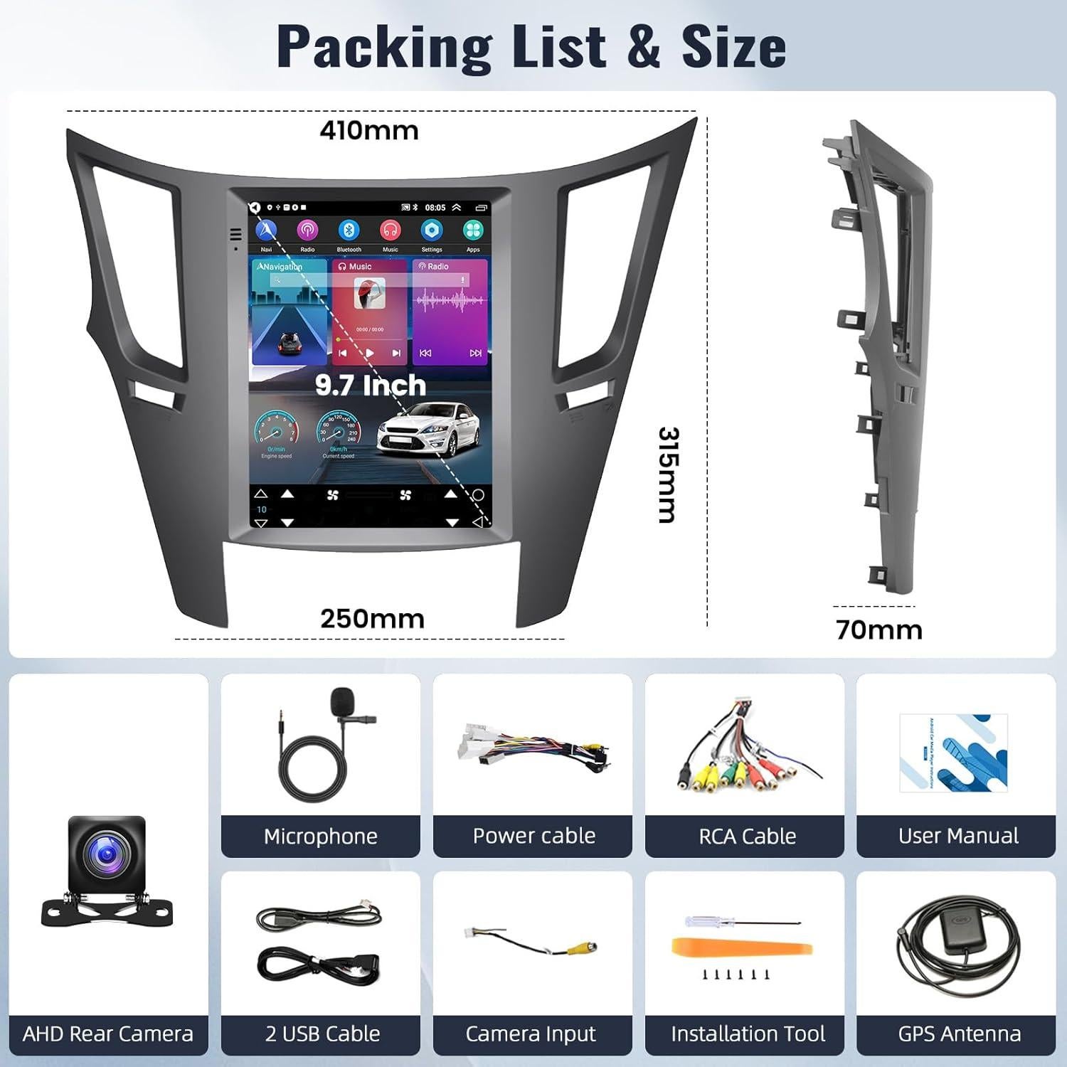 Estéreo de Coche Android SIXWIN 2G+64G para Subaru 2010-2014