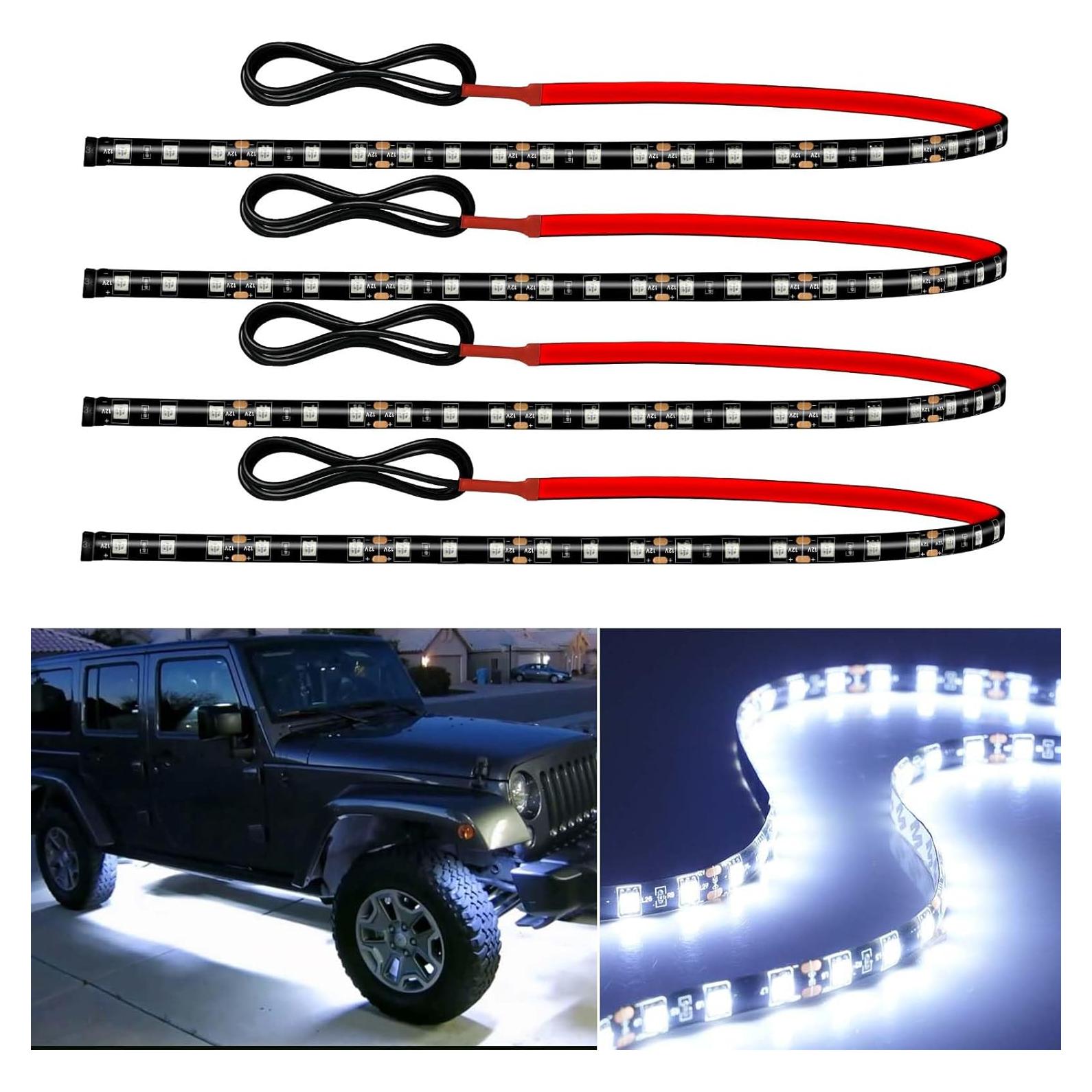 Tira de Luz LED 12V Miisiya 60 cm Impermeable Paquete de 4