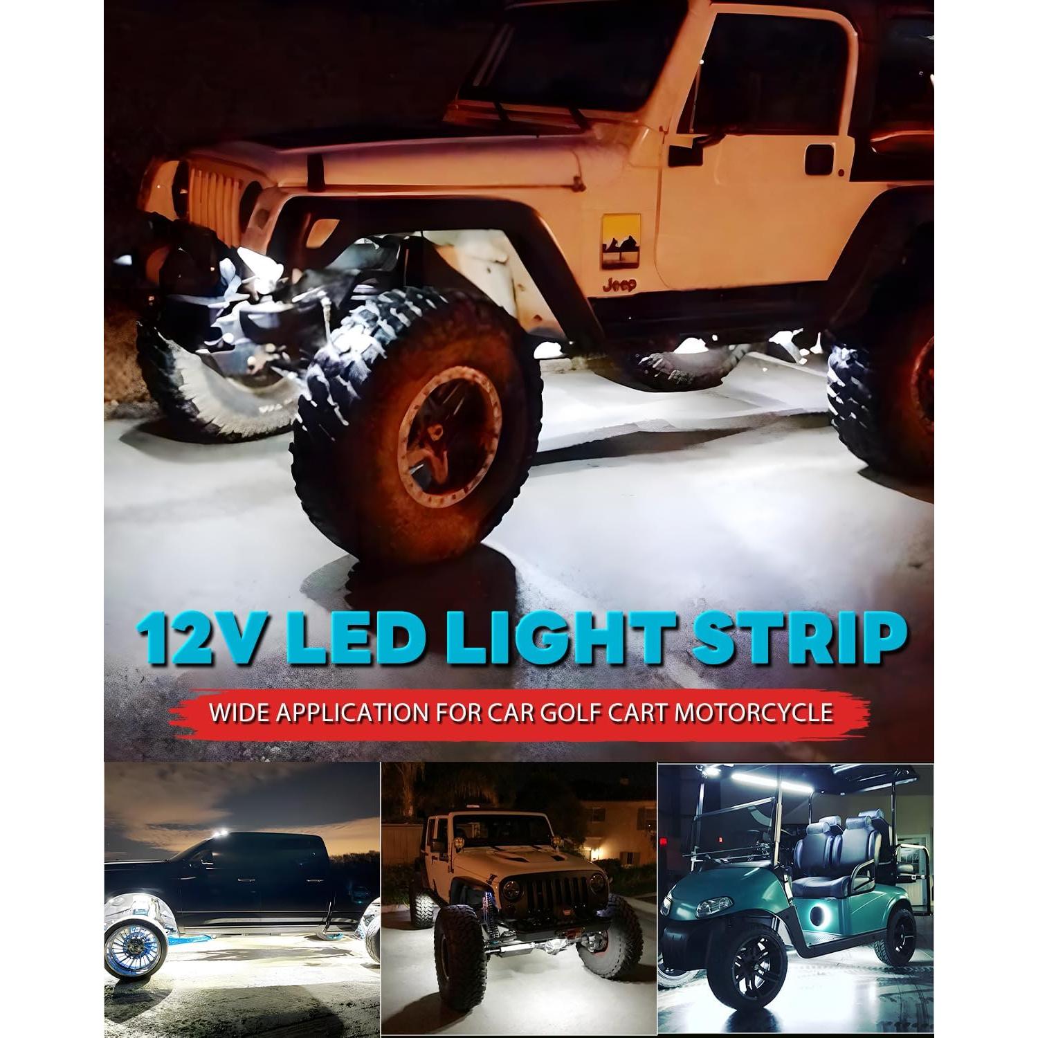 Tira de Luz LED 12V Miisiya 60 cm Impermeable Paquete de 4