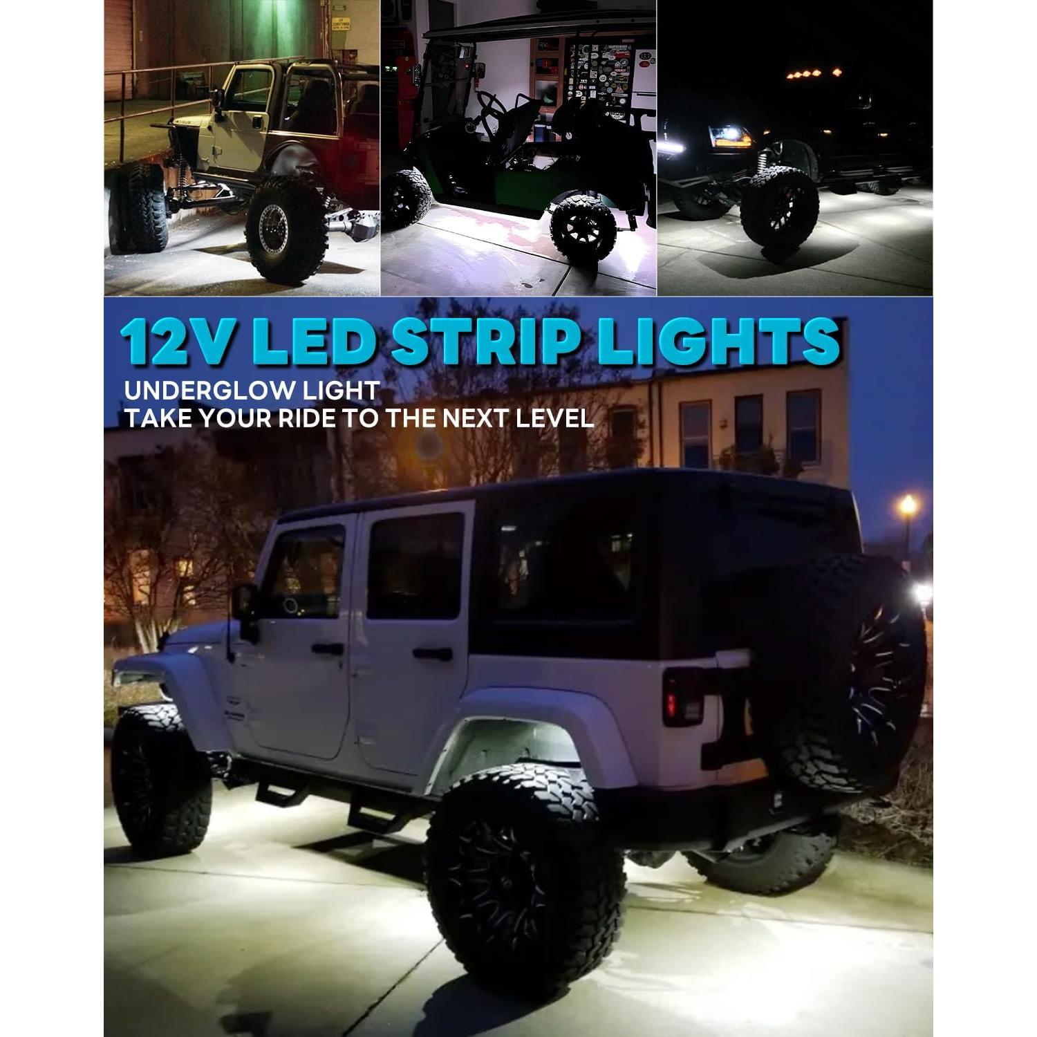 Tira de Luz LED 12V Miisiya 60 cm Impermeable Paquete de 4