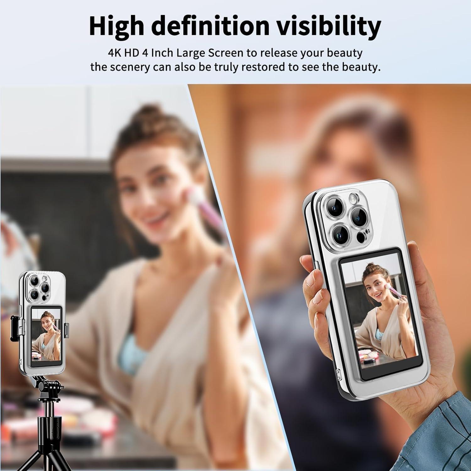 Monitor de Vlog HIGSEEU 1080P Inalámbrico para Selfie Gris