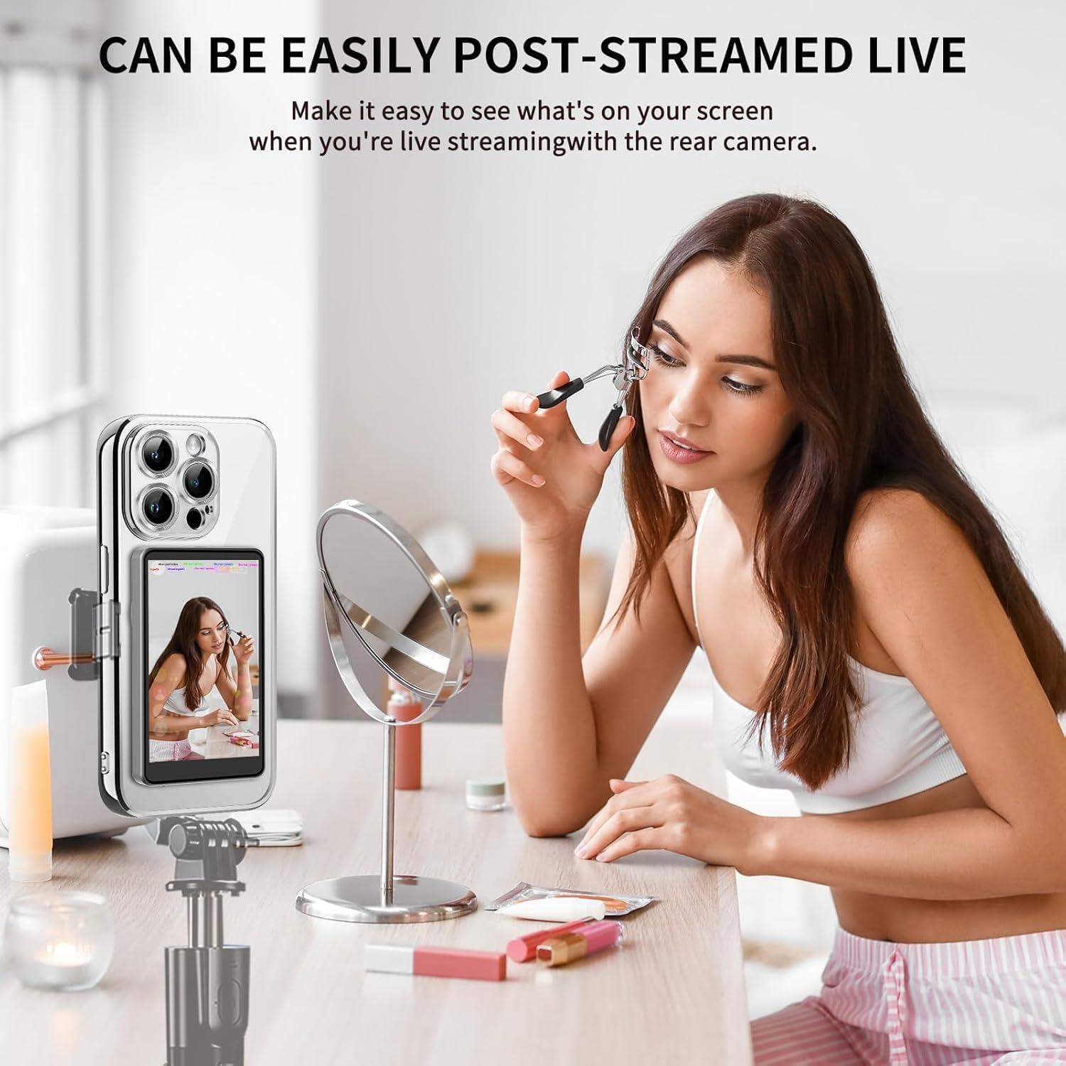 Monitor de Vlog HIGSEEU 1080P Inalámbrico para Selfie Gris