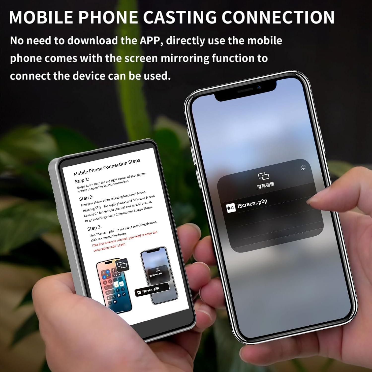 Monitor de Vlog HIGSEEU 1080P Inalámbrico para Selfie Gris