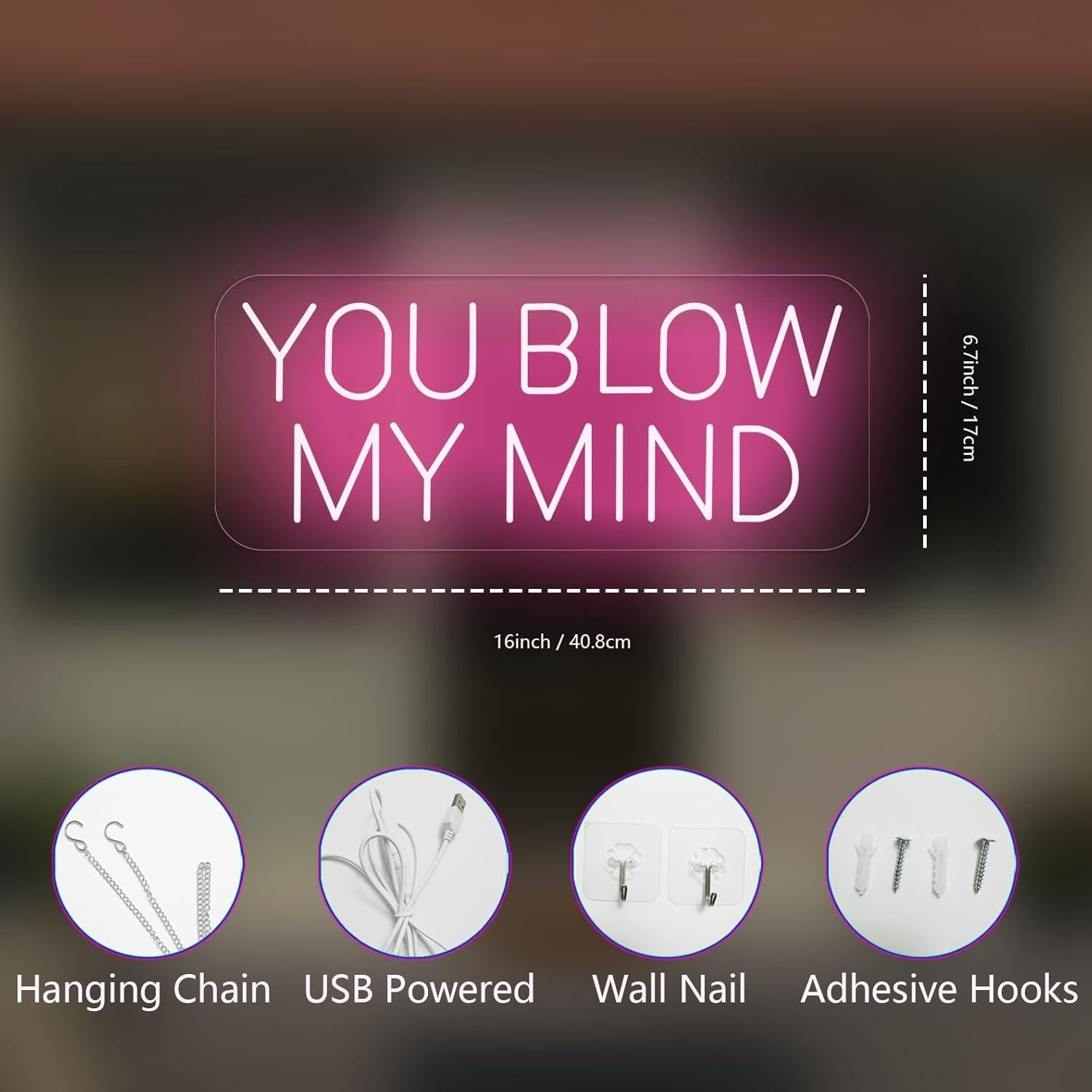 Letrero de Neón LED You Blow My Mind 40.6x17 cm Spa Belleza