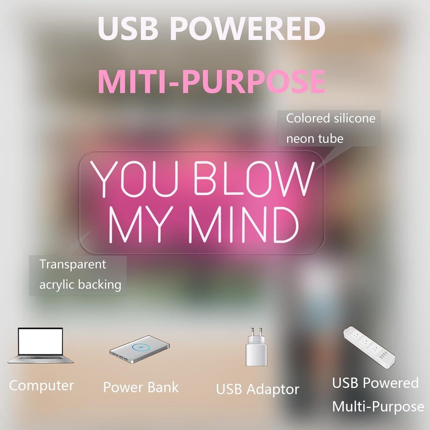 Letrero de Neón LED You Blow My Mind 40.6x17 cm Spa Belleza