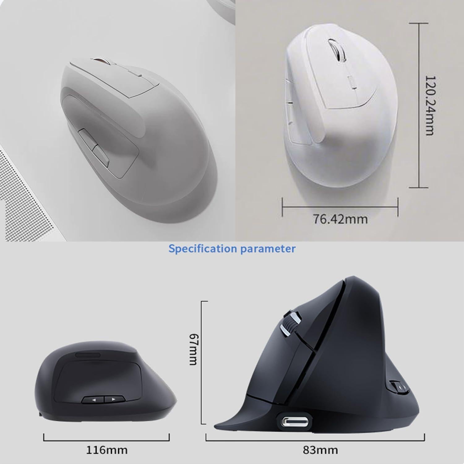 Ratón Vertical Ergonómico Inalámbrico MODID ZLSB-B 3200DPI Verde Aqua