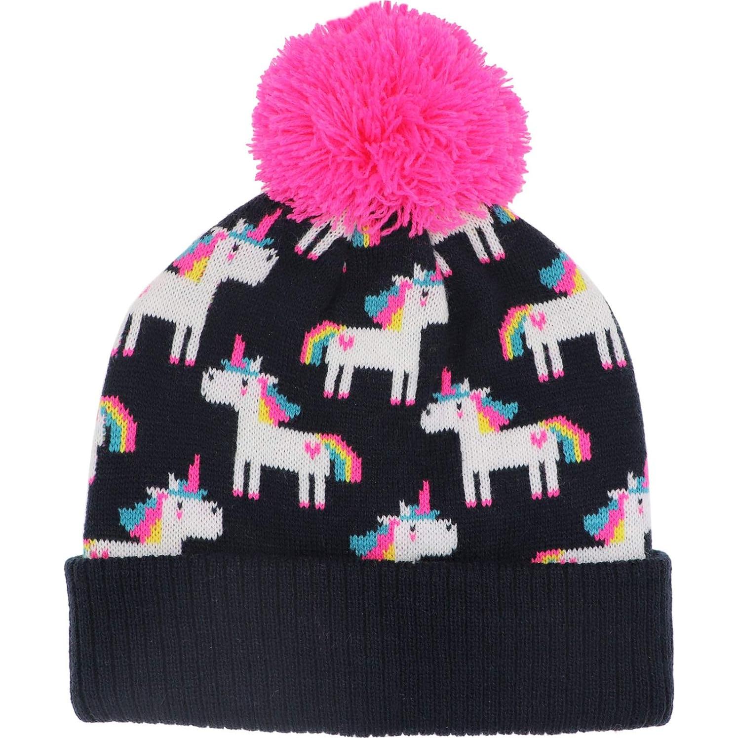 Conjunto Gorro y Guantes de Invierno Unicornio Niñas 2-8 Años