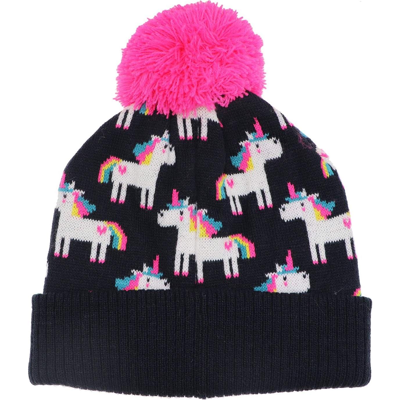 Conjunto Gorro y Guantes de Invierno Unicornio Niñas 2-8 Años