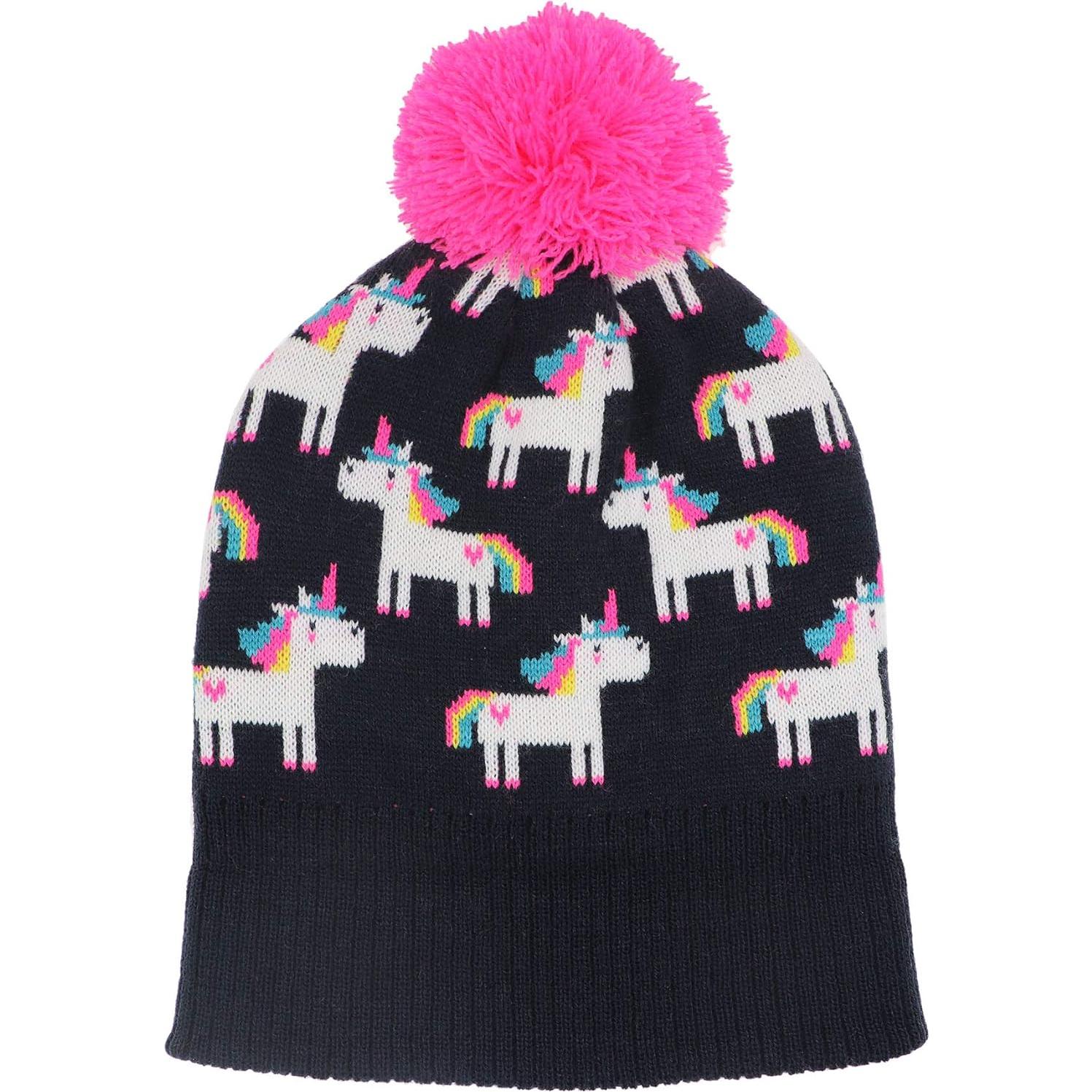 Conjunto Gorro y Guantes de Invierno Unicornio Niñas 2-8 Años