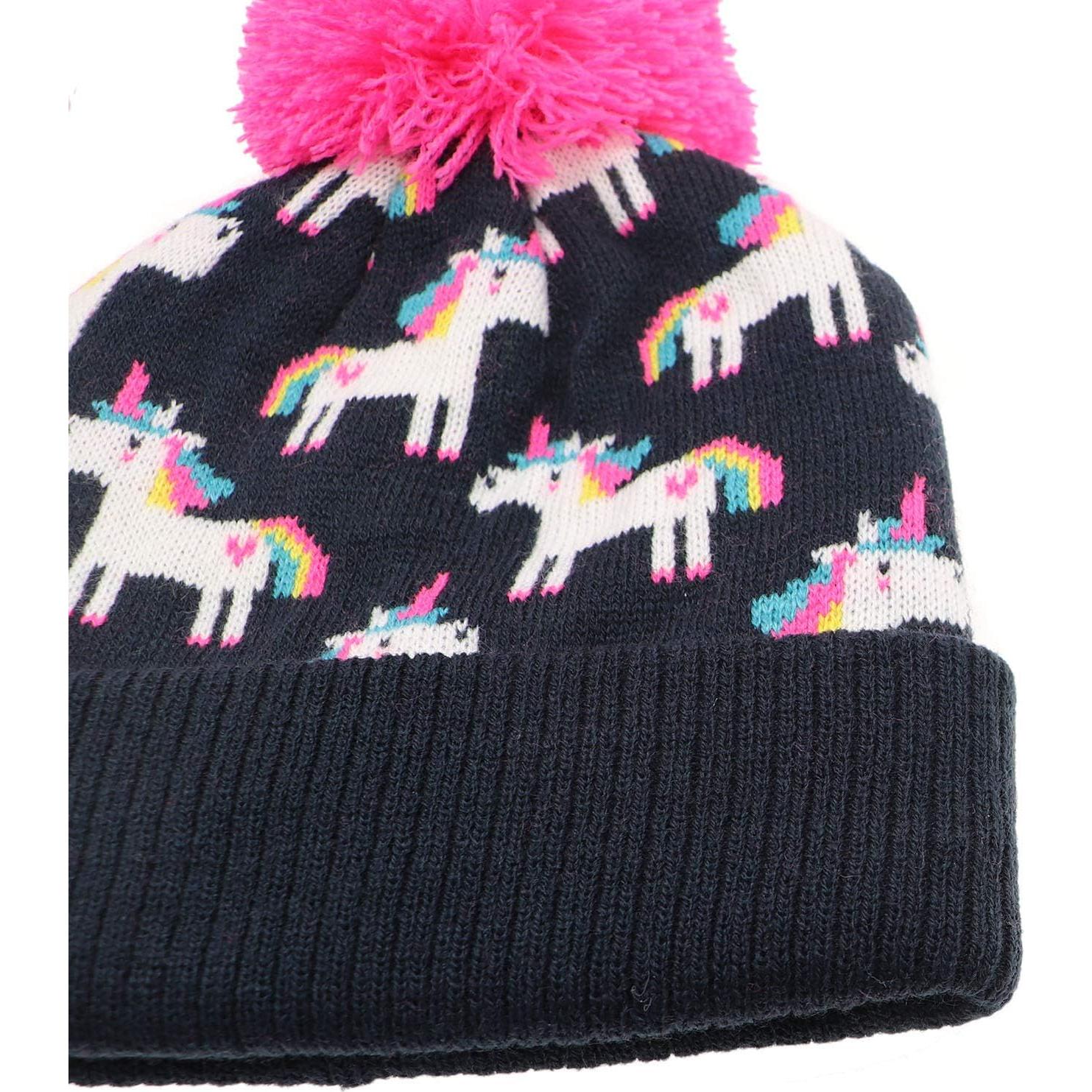 Conjunto Gorro y Guantes de Invierno Unicornio Niñas 2-8 Años