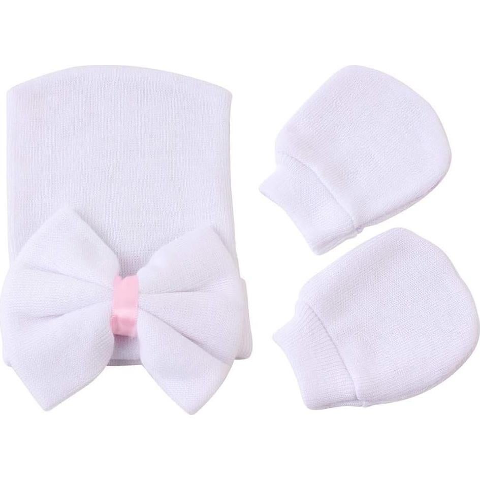 Gorro de Hospital para Recién Nacido Niña - 3 Conjuntos