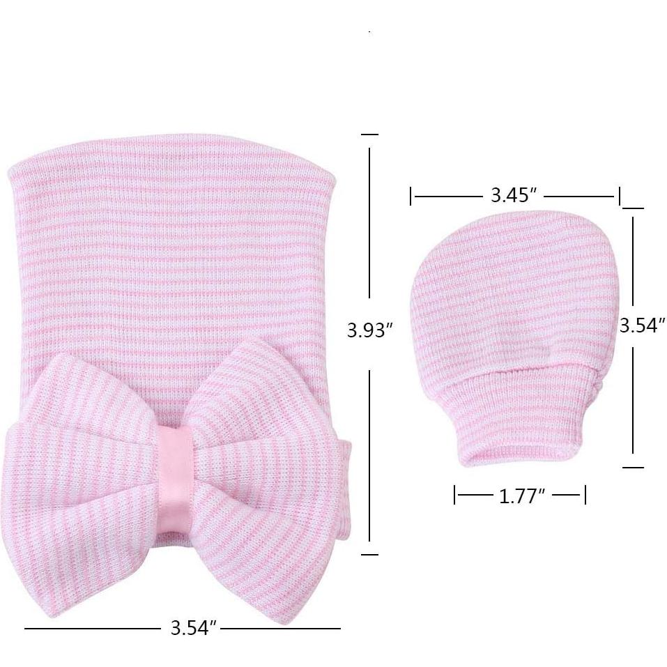 Gorro de Hospital para Recién Nacido Niña - 3 Conjuntos