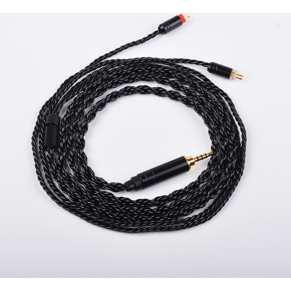 Cable de auriculares Kinboofi 2PIN 2.5mm 6 núcleos plata negro