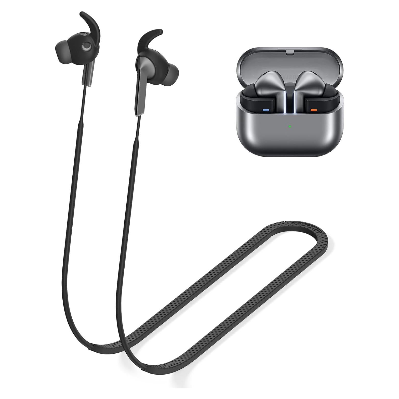 Correa Antipérdida TUDIOW para Galaxy Buds 3 Pro - Silicona Negra