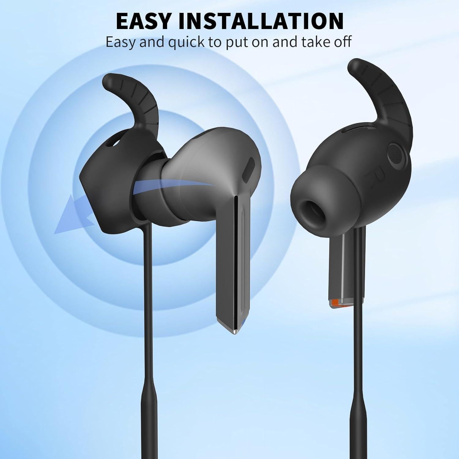 Correa Antipérdida TUDIOW para Galaxy Buds 3 Pro - Silicona Negra