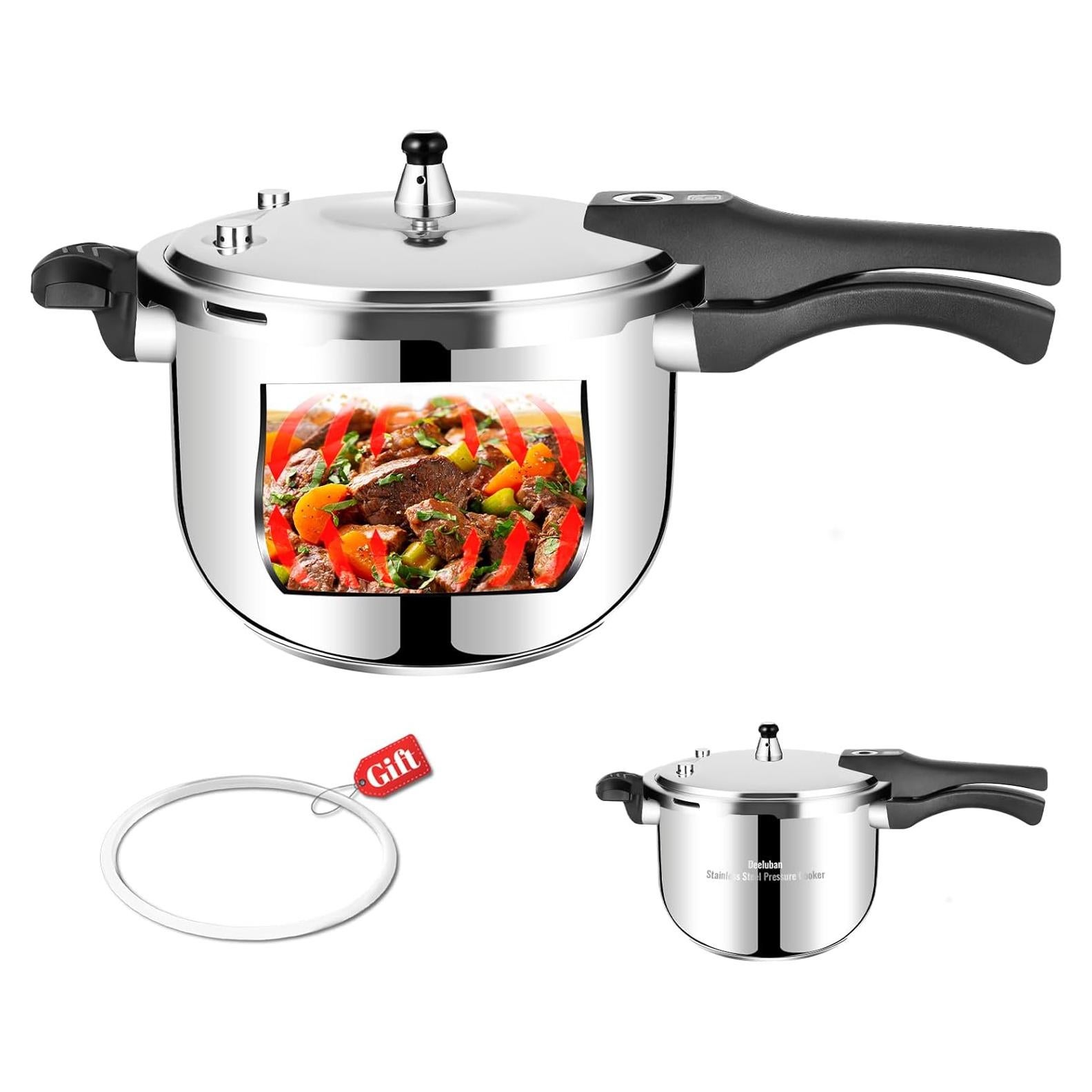 Olla a presión Deeluban 4.0L acero inoxidable con seguridad