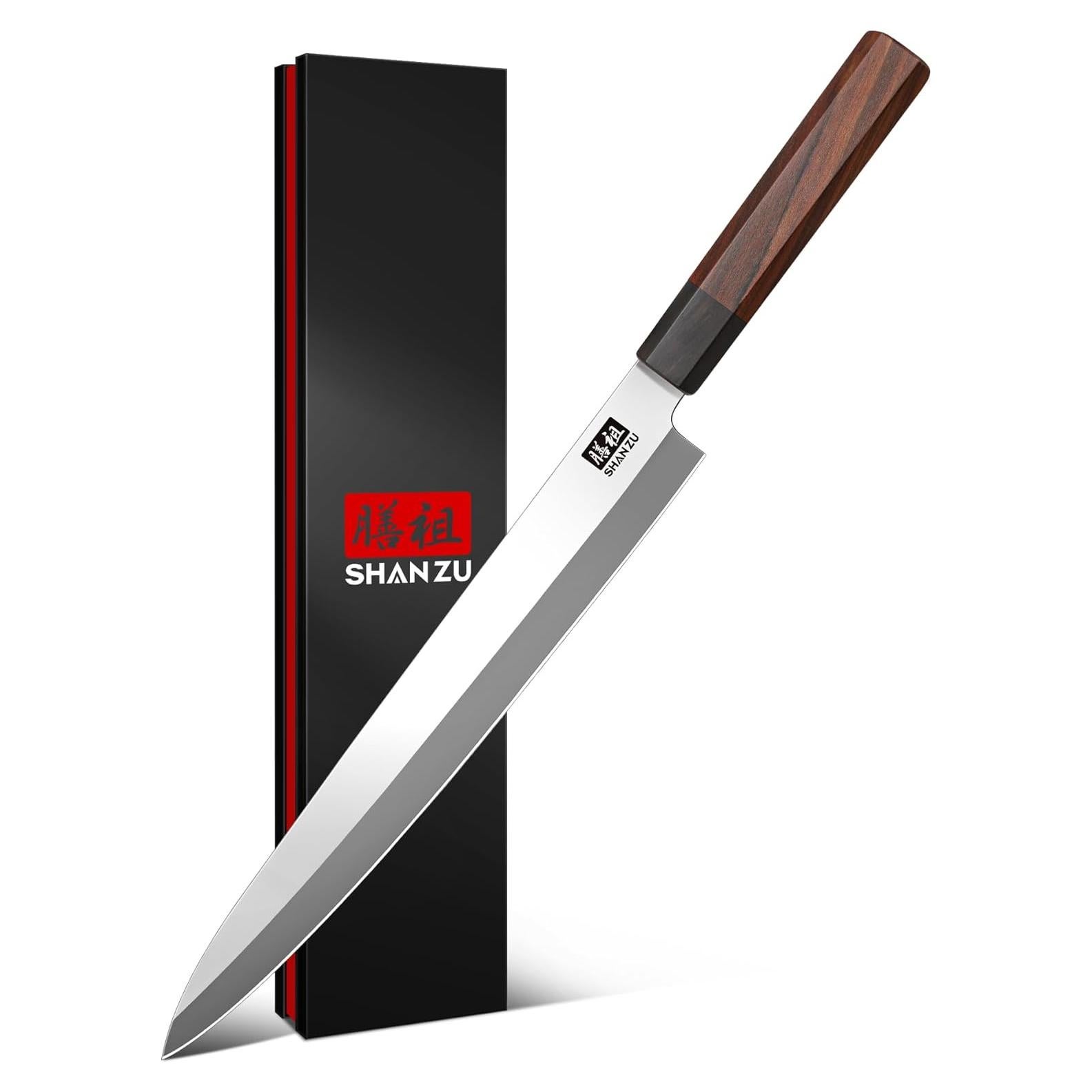 Cuchillo de Sushi SHAN ZU 25.4 cm Acero Japonés Mango Sándalo