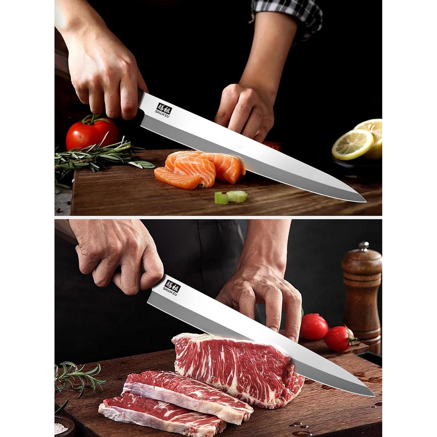 Cuchillo de Sushi SHAN ZU 25.4 cm Acero Japonés Mango Sándalo