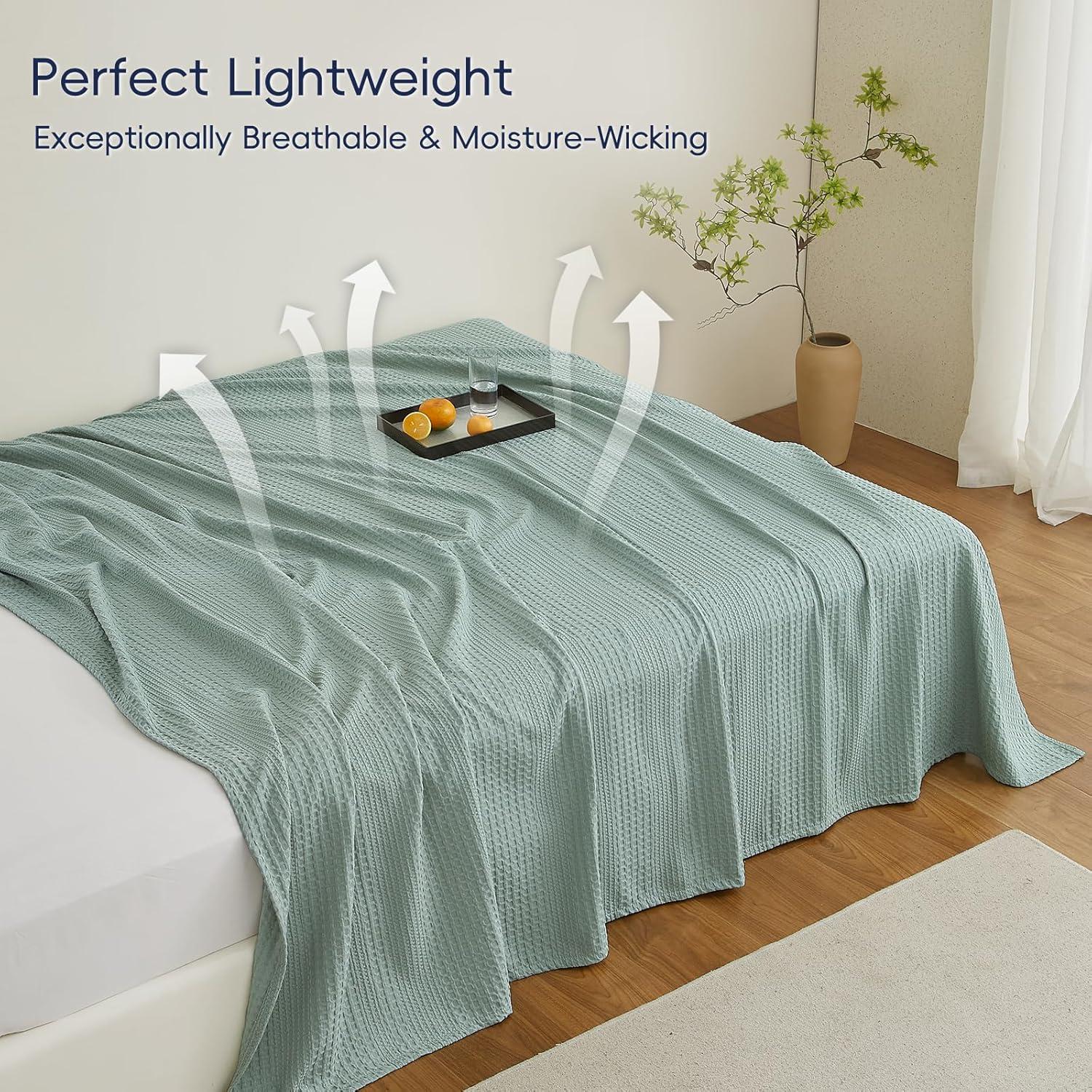 Manta Ligera Waffle PHF Individual 167x229cm Aqua Gris