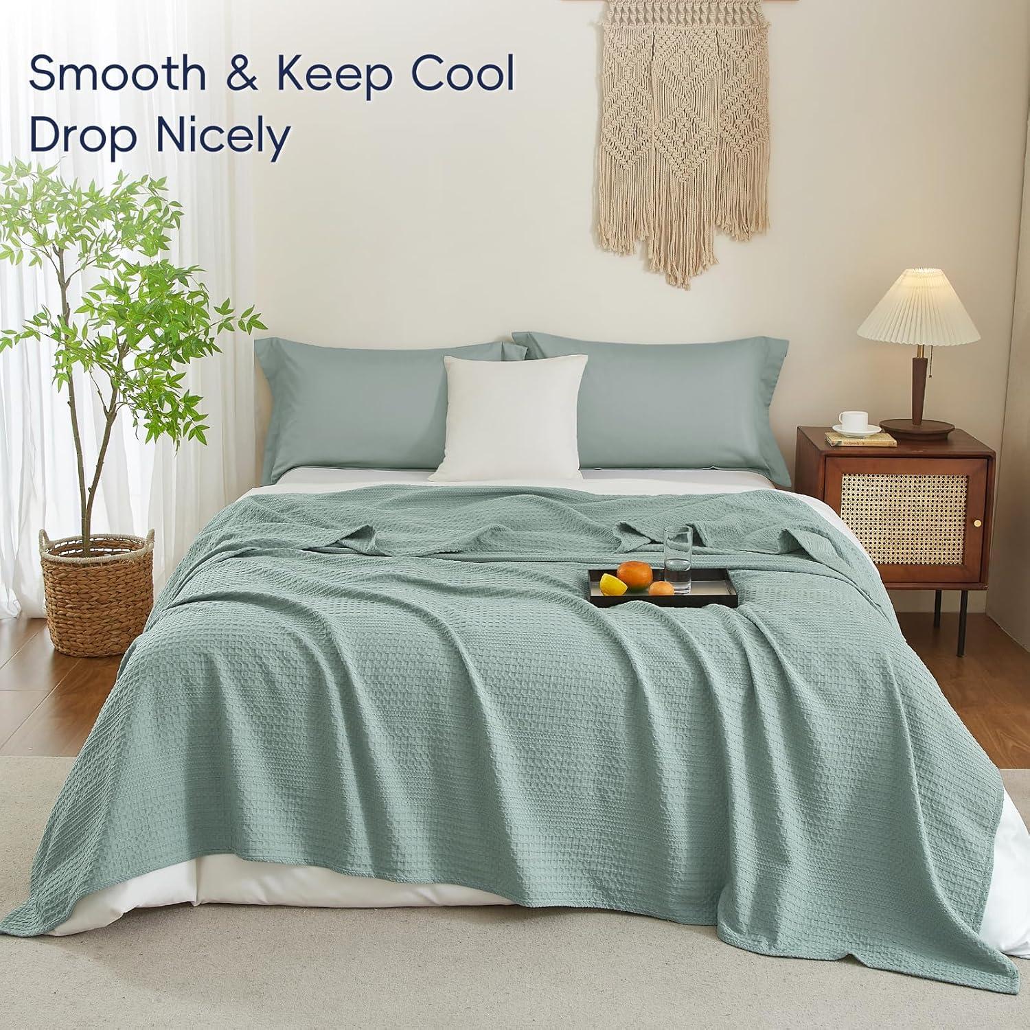 Manta Ligera Waffle PHF Individual 167x229cm Aqua Gris