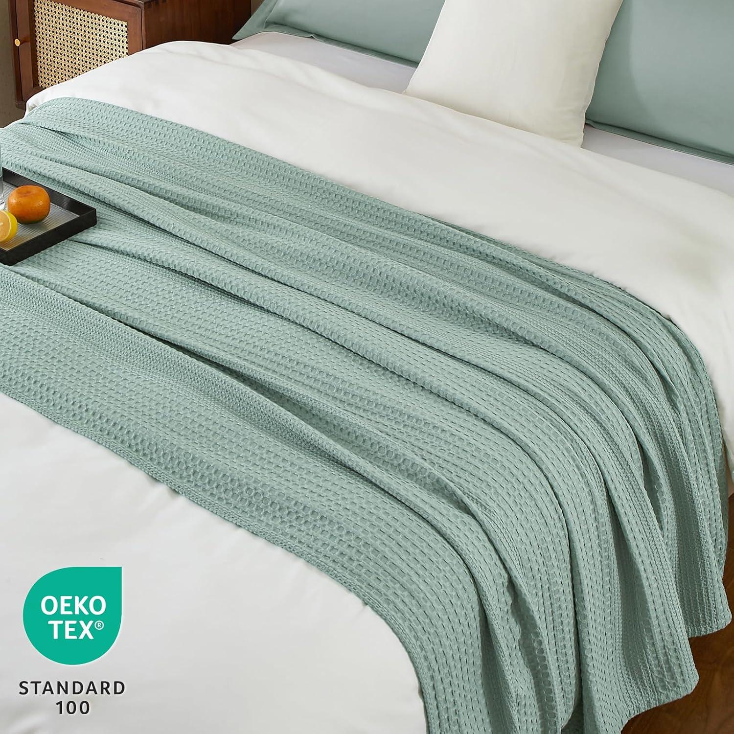 Manta Ligera Waffle PHF Individual 167x229cm Aqua Gris