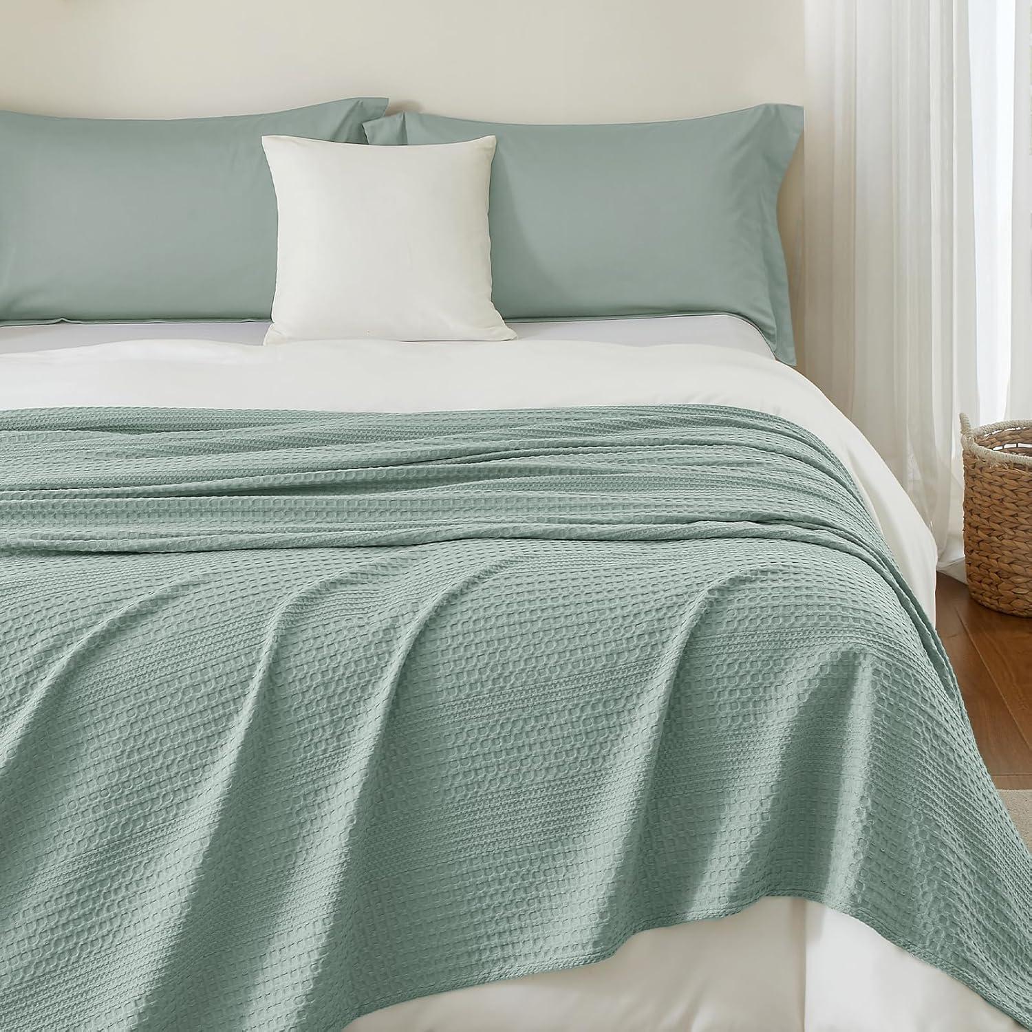 Manta Ligera Waffle PHF Individual 167x229cm Aqua Gris