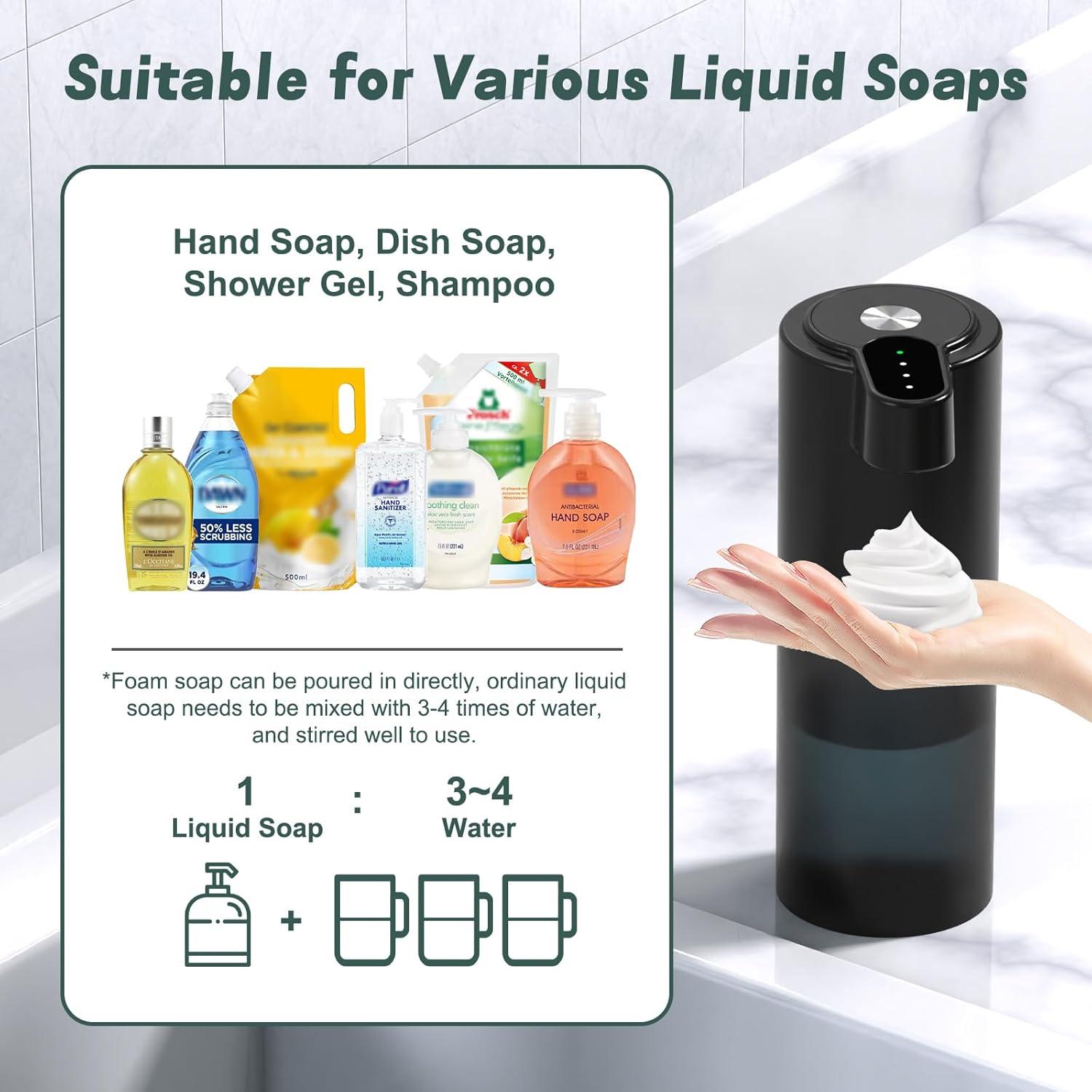 Dispensador de Jabón Espumoso Automático FFZZKJ Negro IPX5