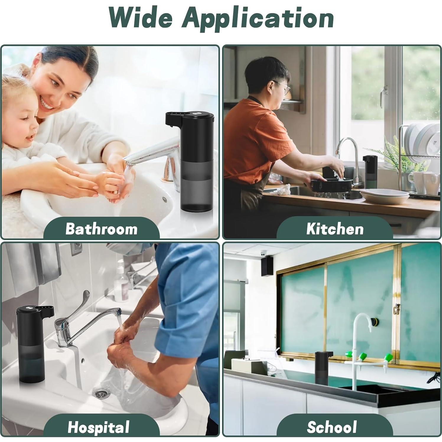 Dispensador de Jabón Espumoso Automático FFZZKJ Negro IPX5