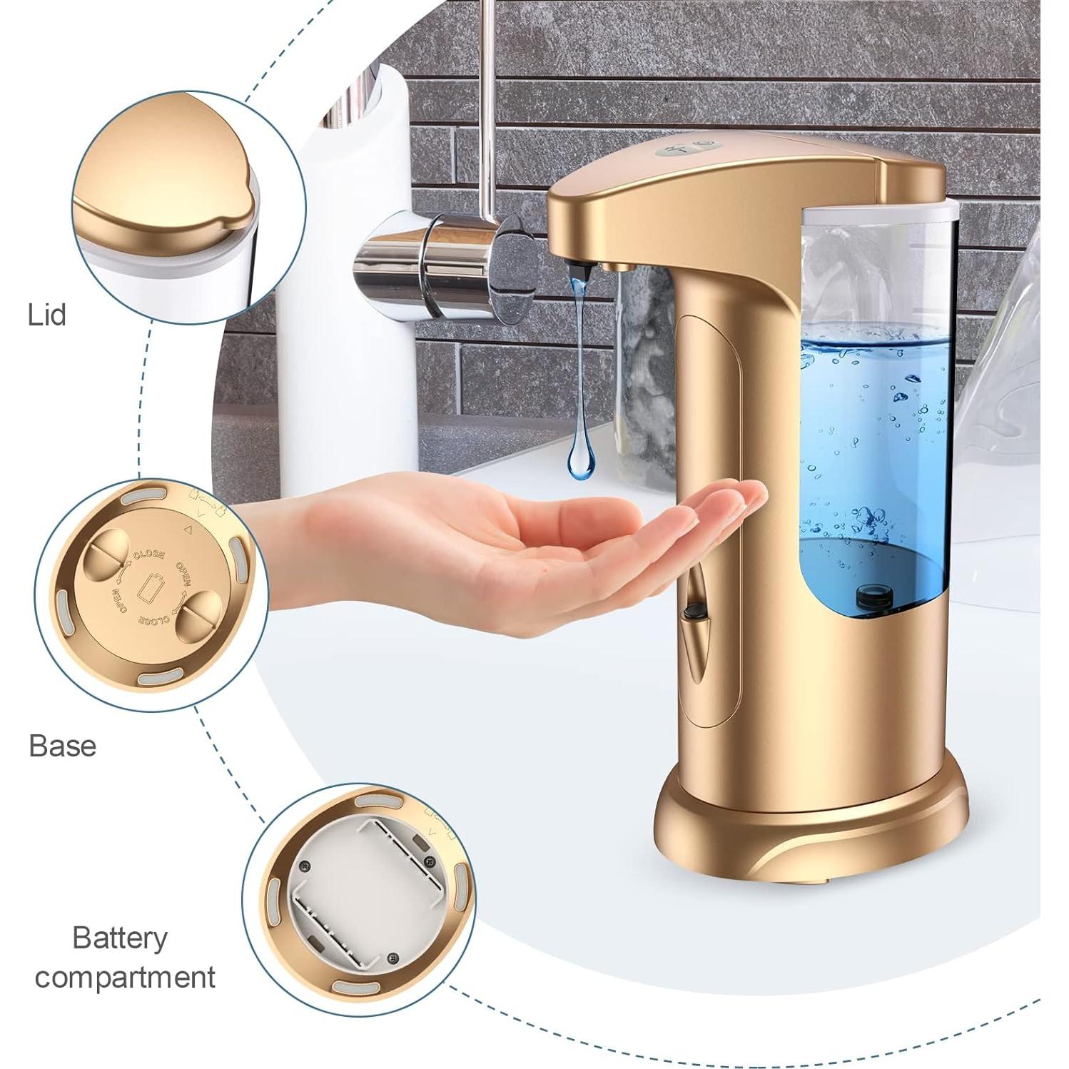 Dispensador Automático de Jabón Líquido Ankilo 370ml Dorado