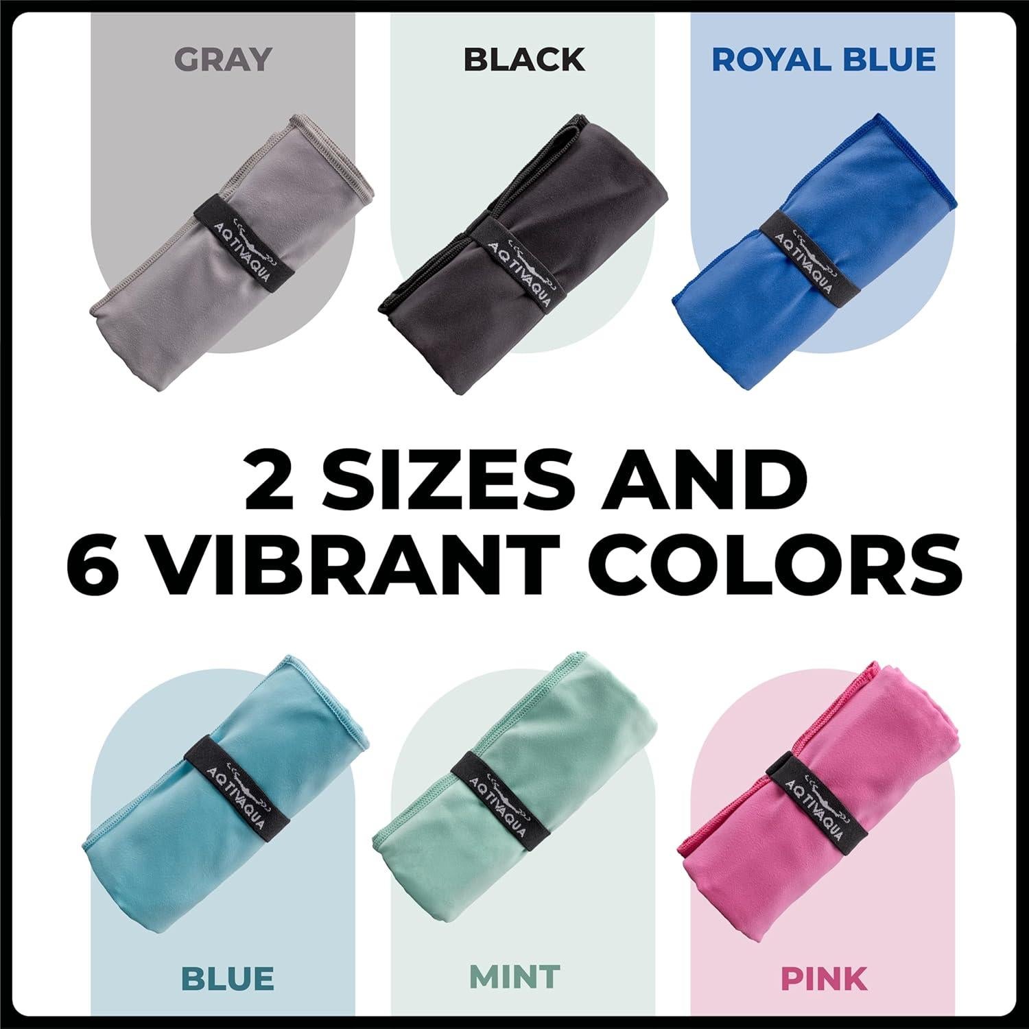 Toalla de Secado Rápido AqtivAqua Microfibra 61x101cm Negra