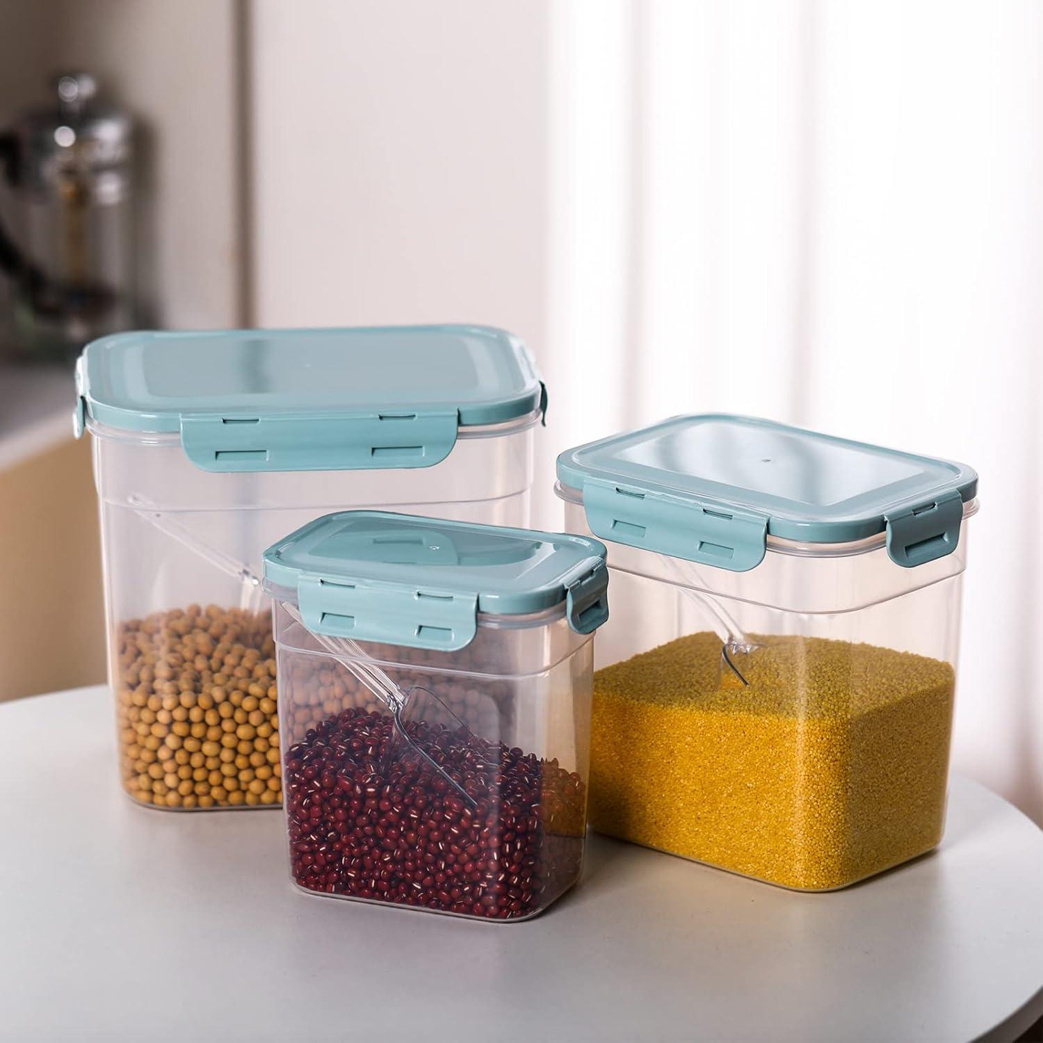 Contenedores de Almacenamiento para Comida de Mascotas Patelai - 3 Piezas, 1.2L a 3.8L, Herméticos y Apilables