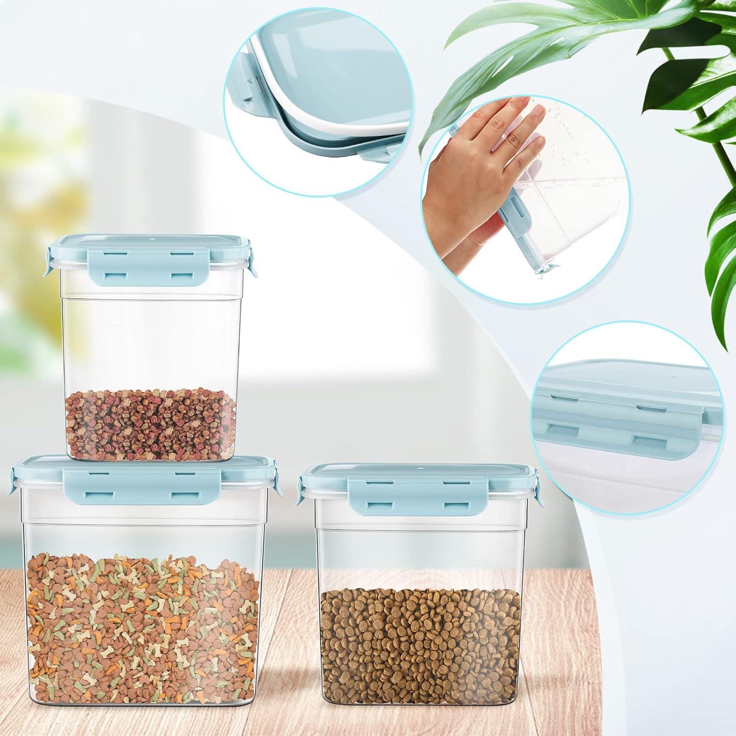 Contenedores de Almacenamiento para Comida de Mascotas Patelai - 3 Piezas, 1.2L a 3.8L, Herméticos y Apilables