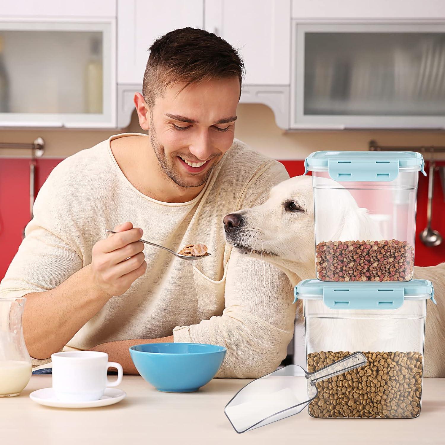 Contenedores de Almacenamiento para Comida de Mascotas Patelai - 3 Piezas, 1.2L a 3.8L, Herméticos y Apilables