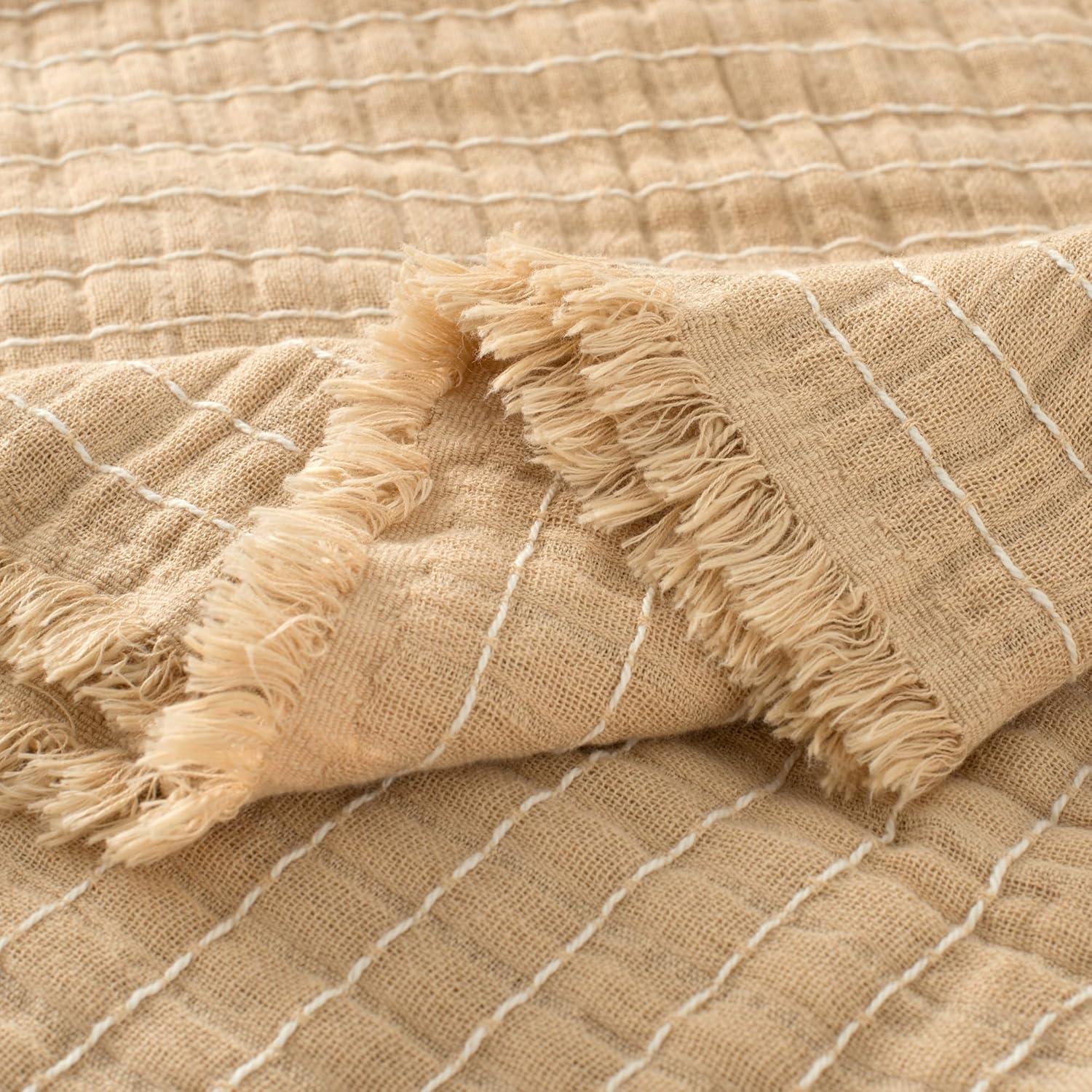 Manta de Muselina GINAMUSE 100% Algodón Beige 152x229 cm