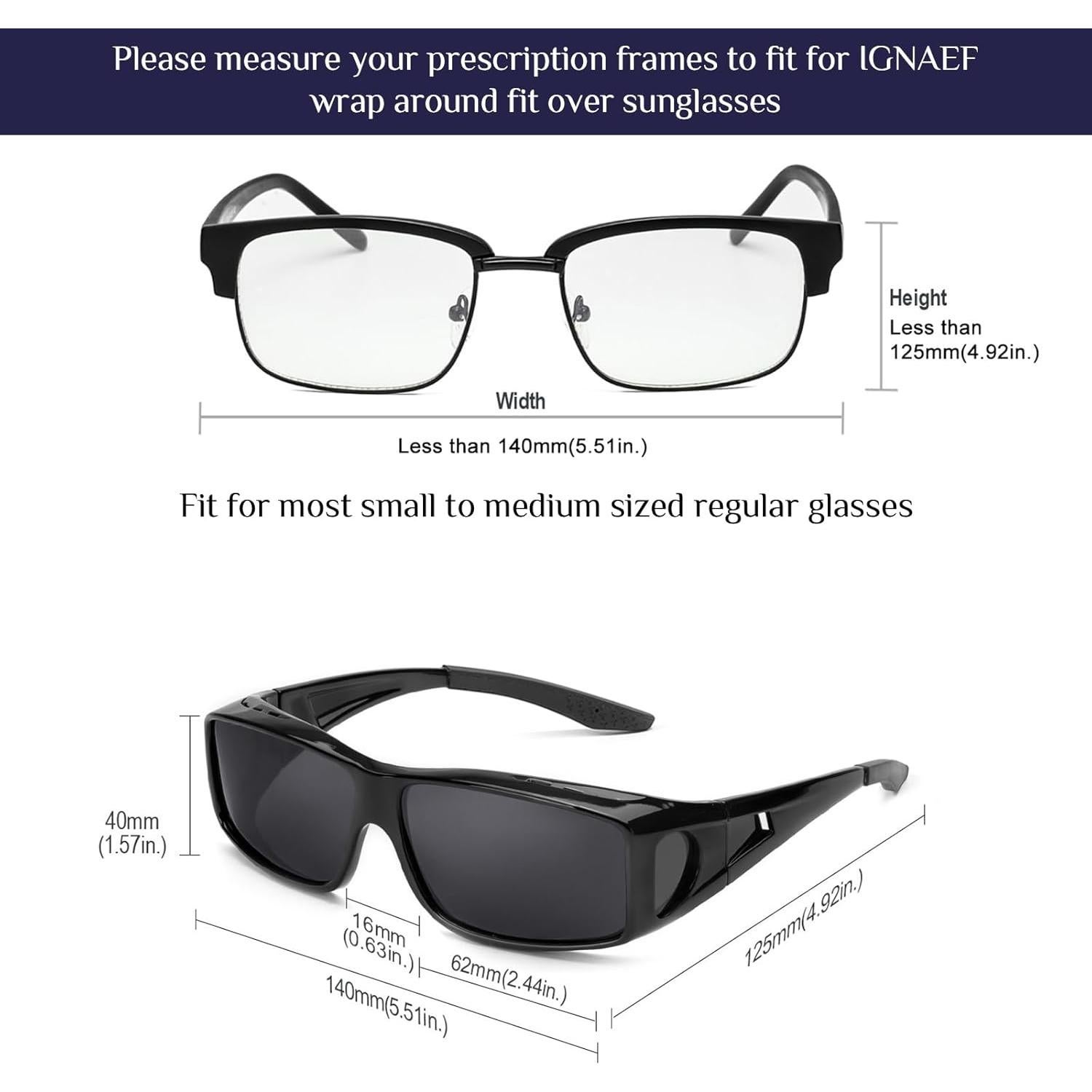 Gafas de sol IGnaef polarizadas UV400 para usar sobre gafas